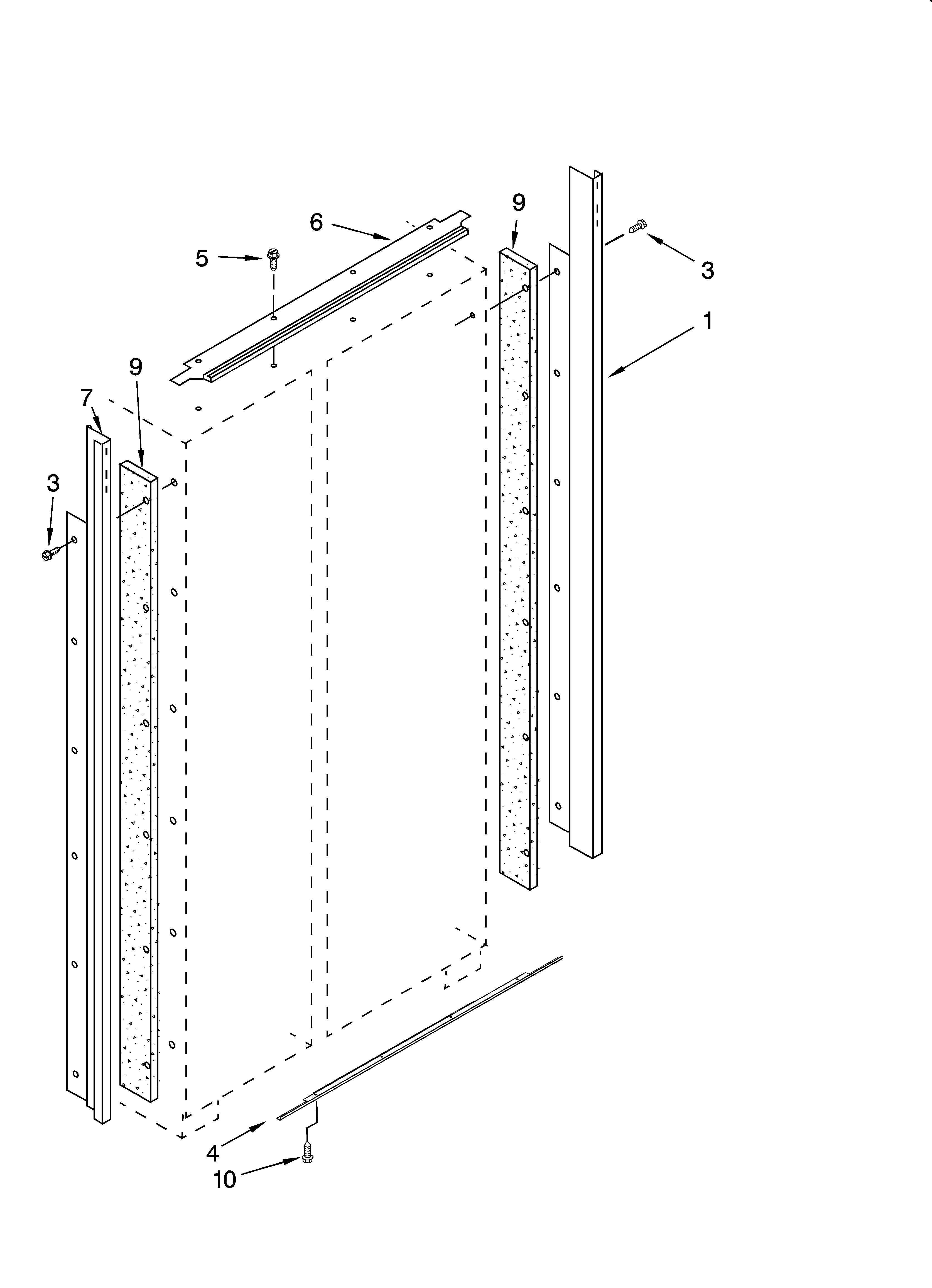 KitchenAid KSSS48QMW03 cabinet trim parts diagram