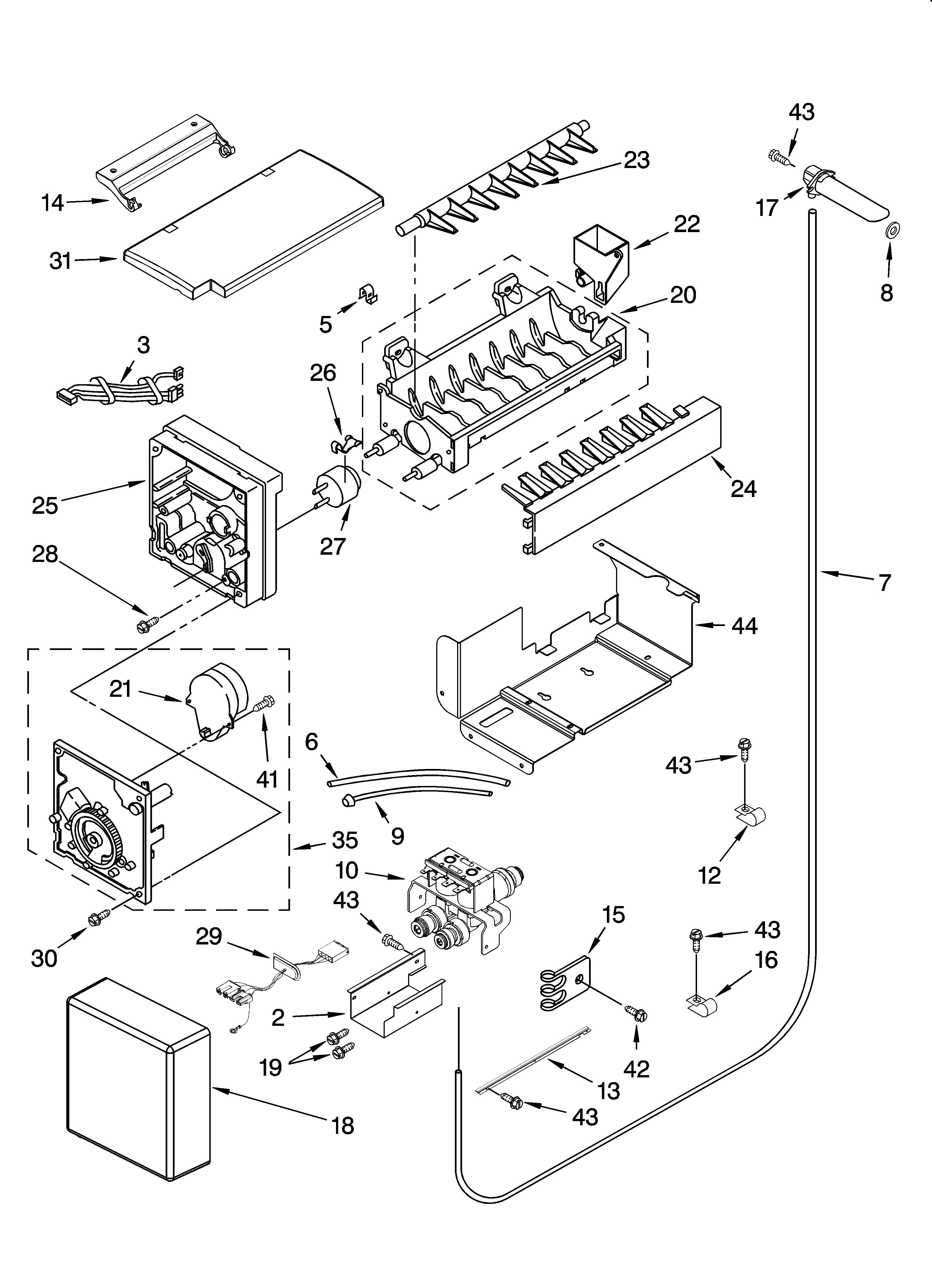 KitchenAid KSSS48QMW03 icemaker parts diagram
