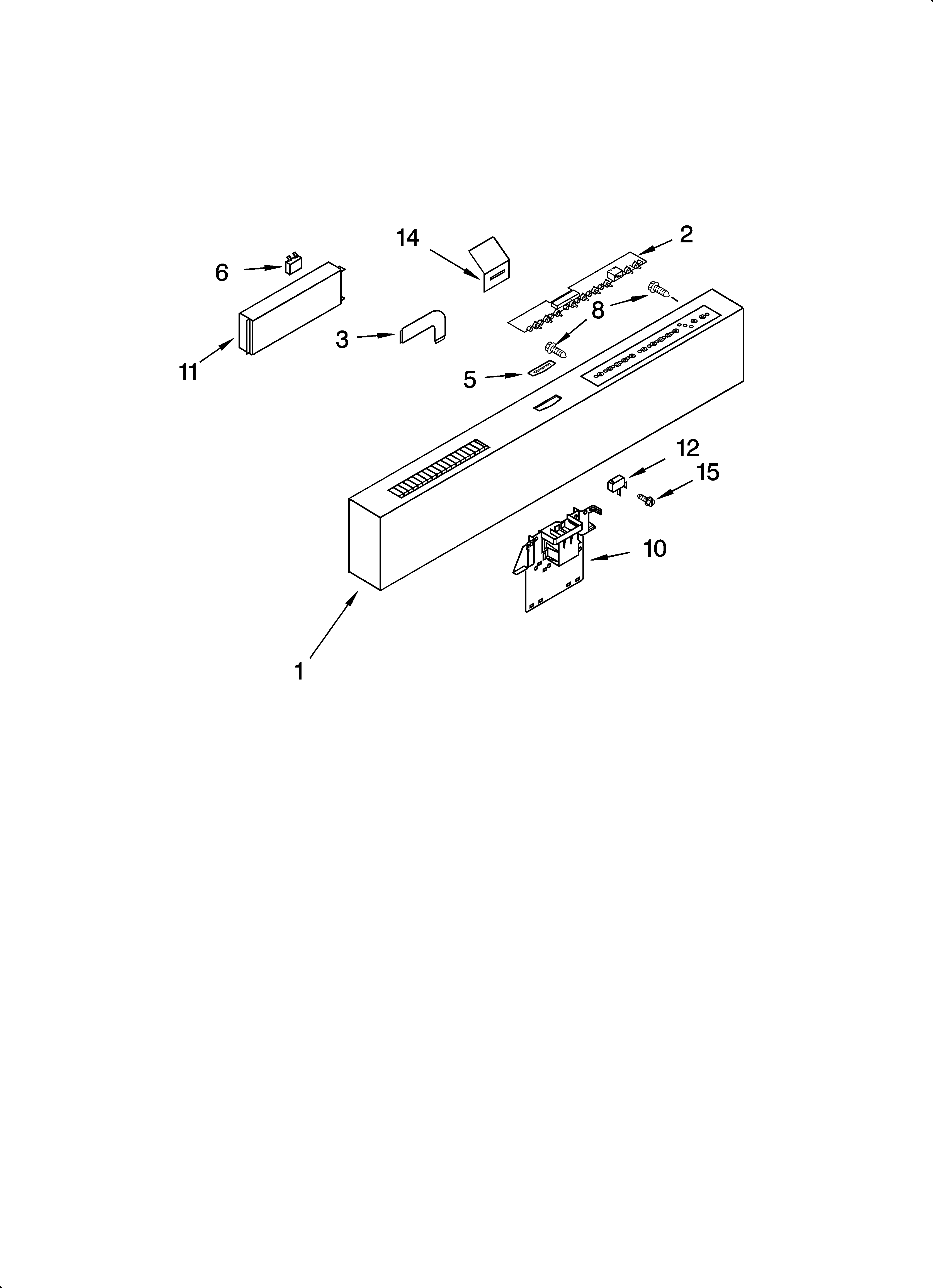 KitchenAid KUDI01FKWH0 control panel parts diagram