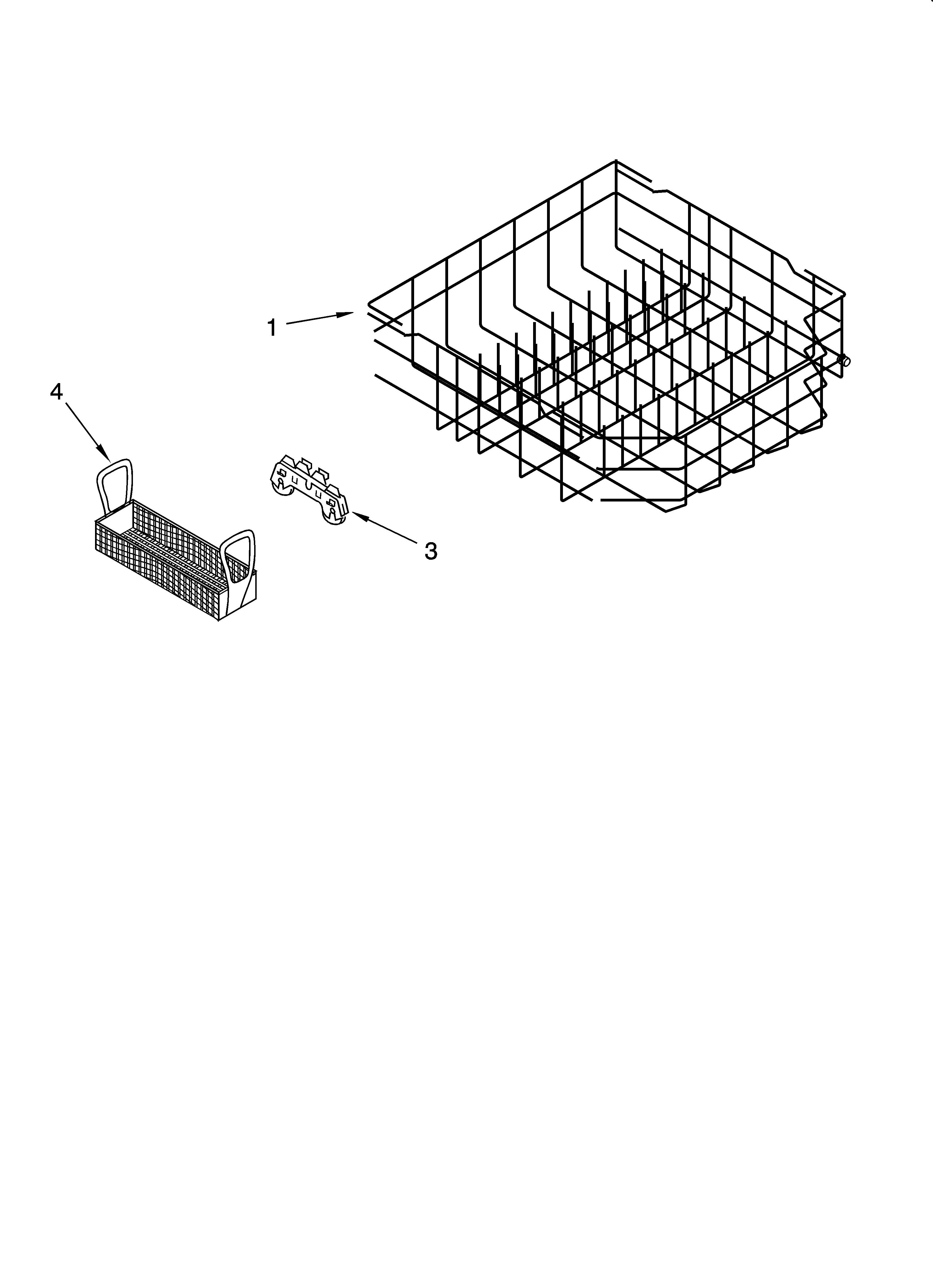KitchenAid KUDI01FKWH0 lower rack parts diagram