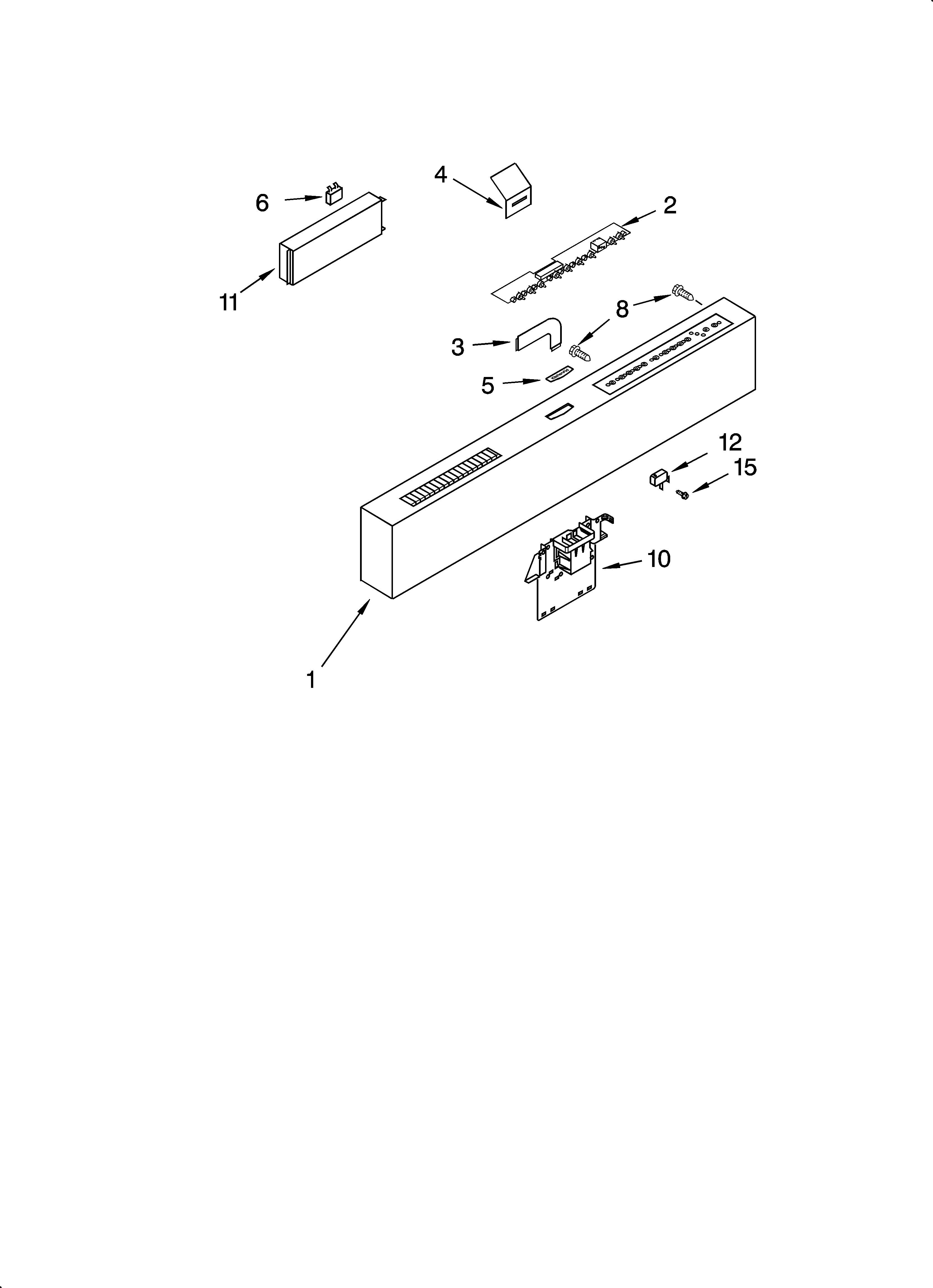 KitchenAid KUDI01FLWH2 control panel parts diagram