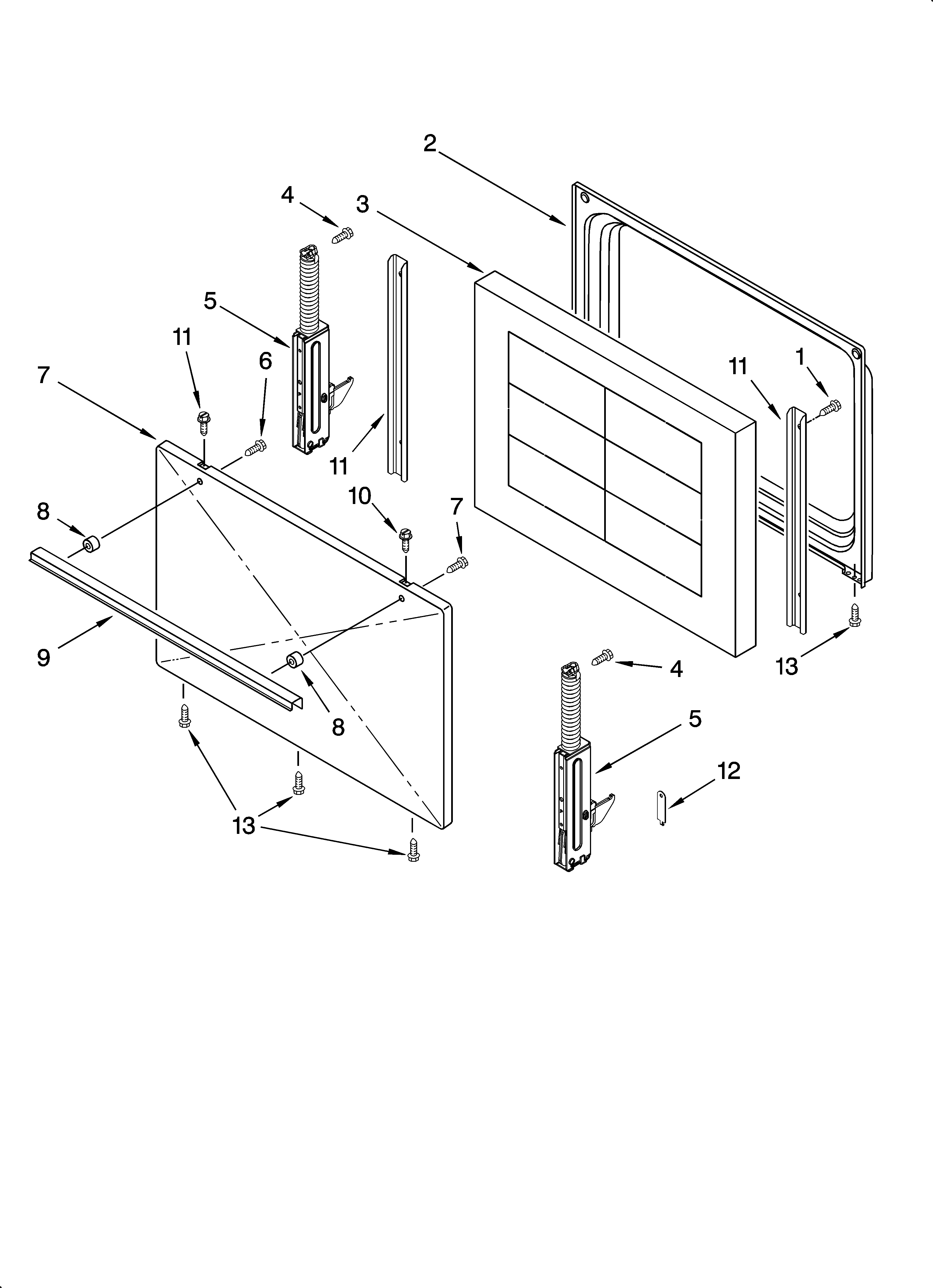 Whirlpool RF110AXST1 door parts, optional parts diagram
