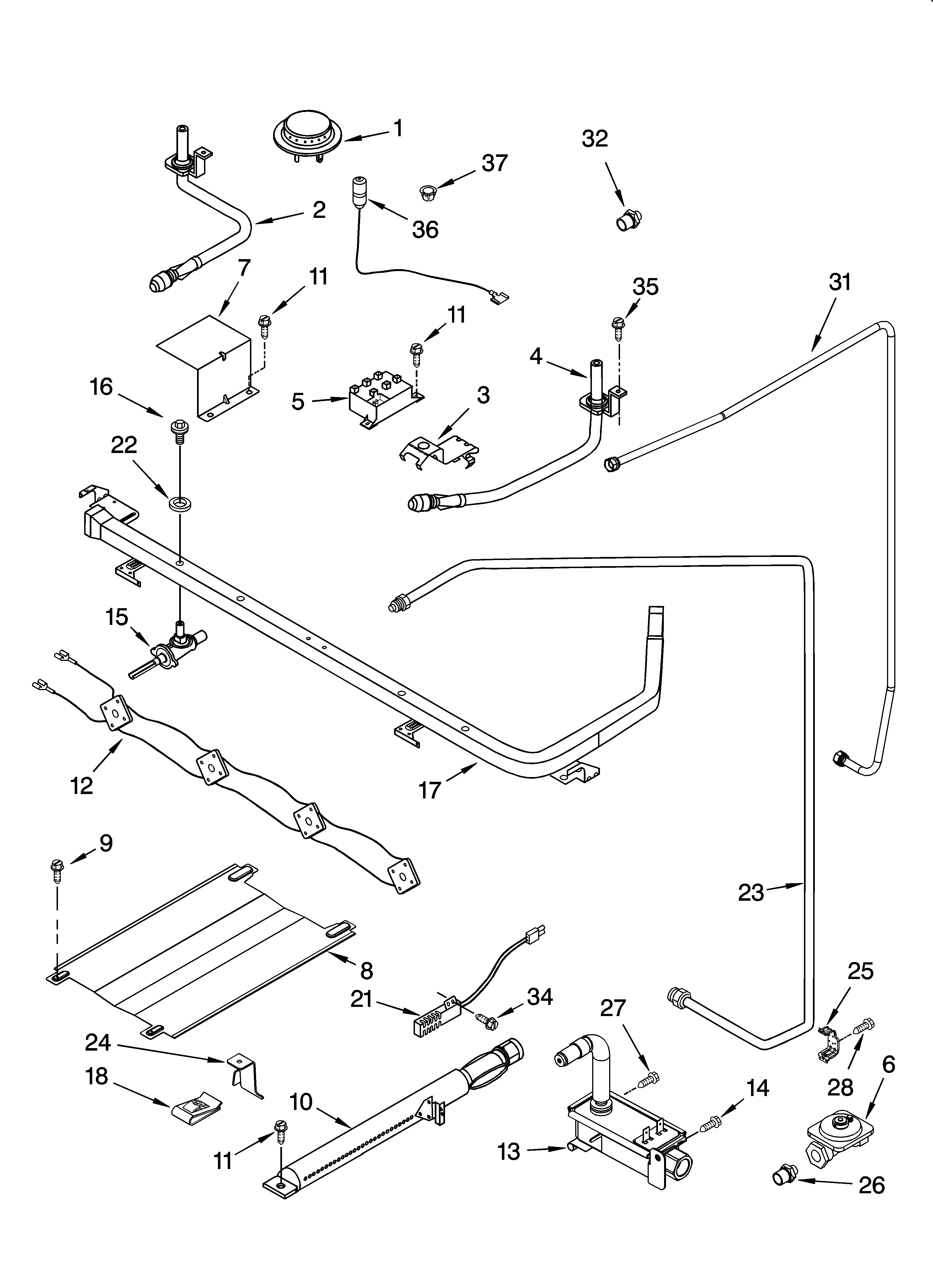 Whirlpool SF315PEPT2 manifold parts diagram