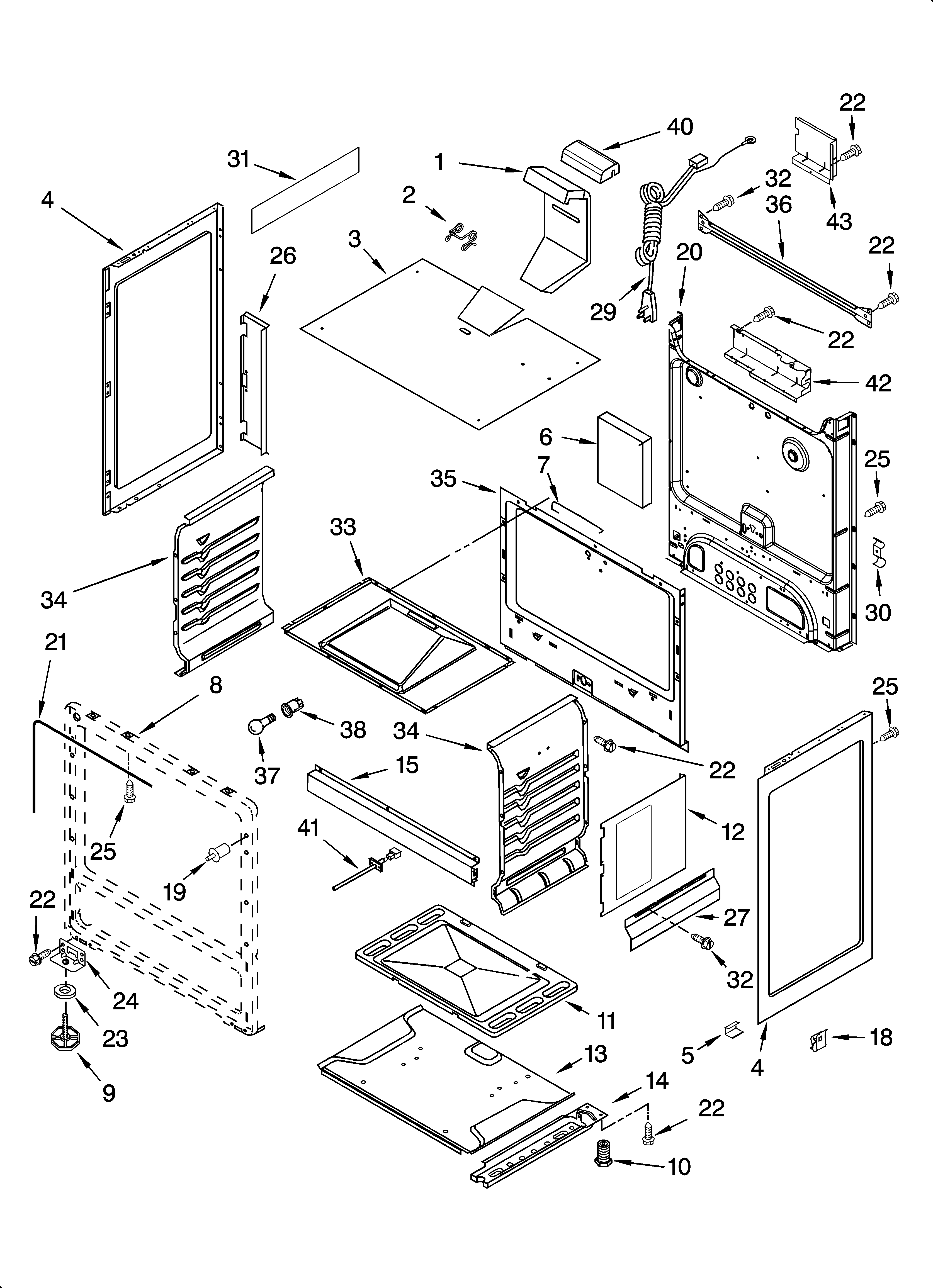 Whirlpool SF315PEPT2 chassis parts diagram