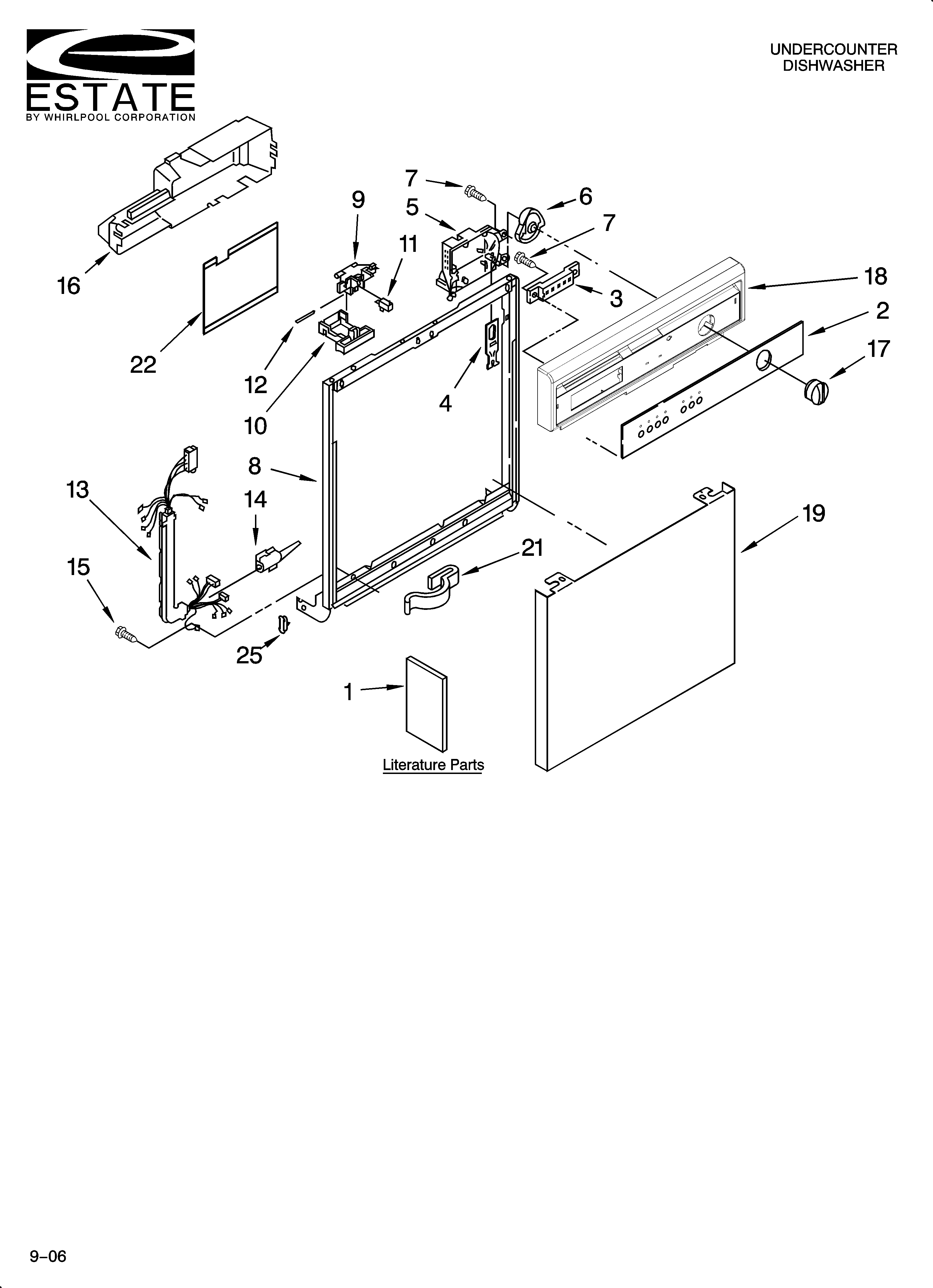 Estate TUD6750SD0 frame and console parts diagram