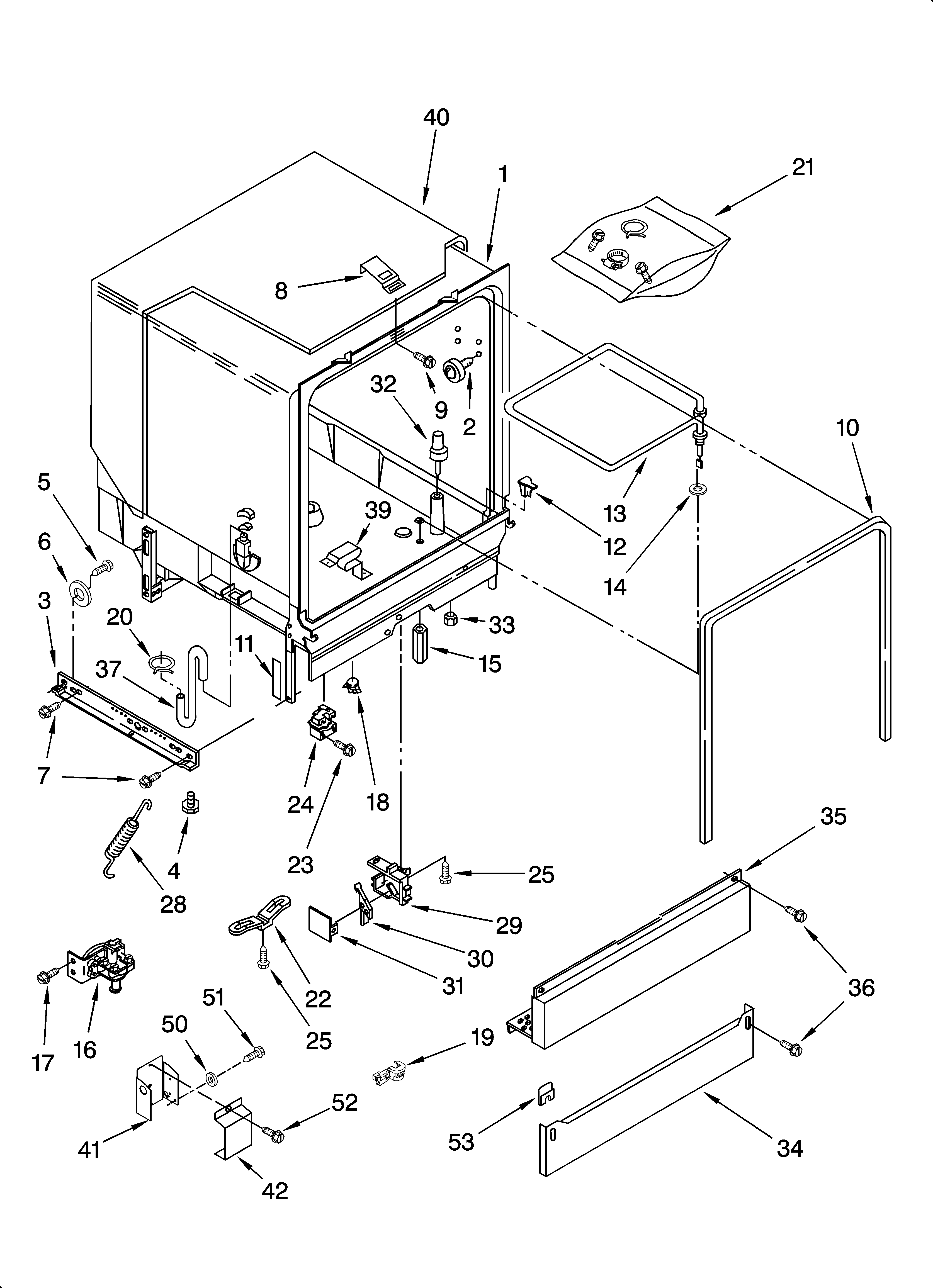 Estate TUD6750SD0 tub assembly parts diagram