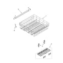 Whirlpool DU1200XTSB1 upper rack and track parts diagram