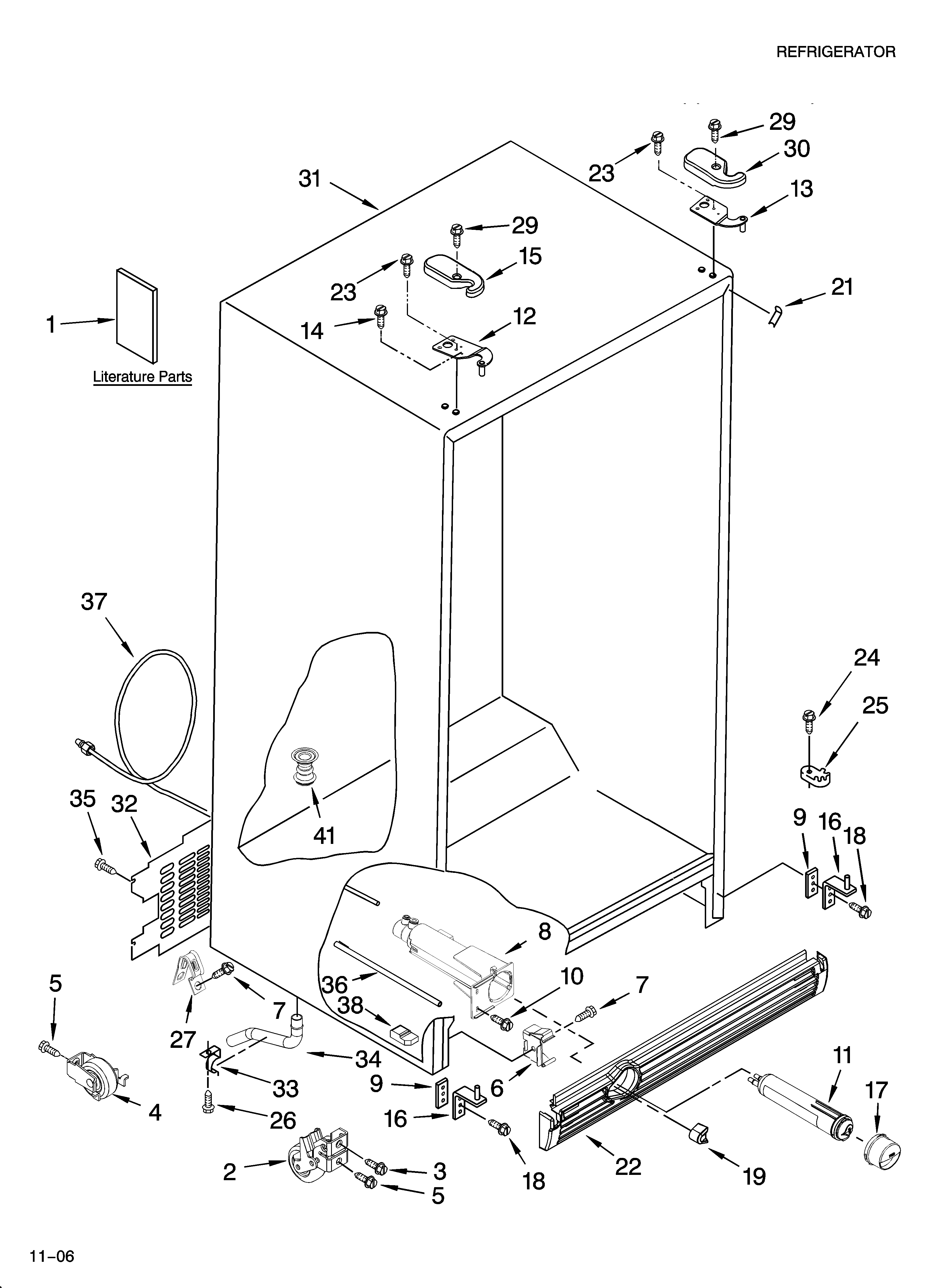 Whirlpool ED5FHEXSQ02 cabinet parts diagram