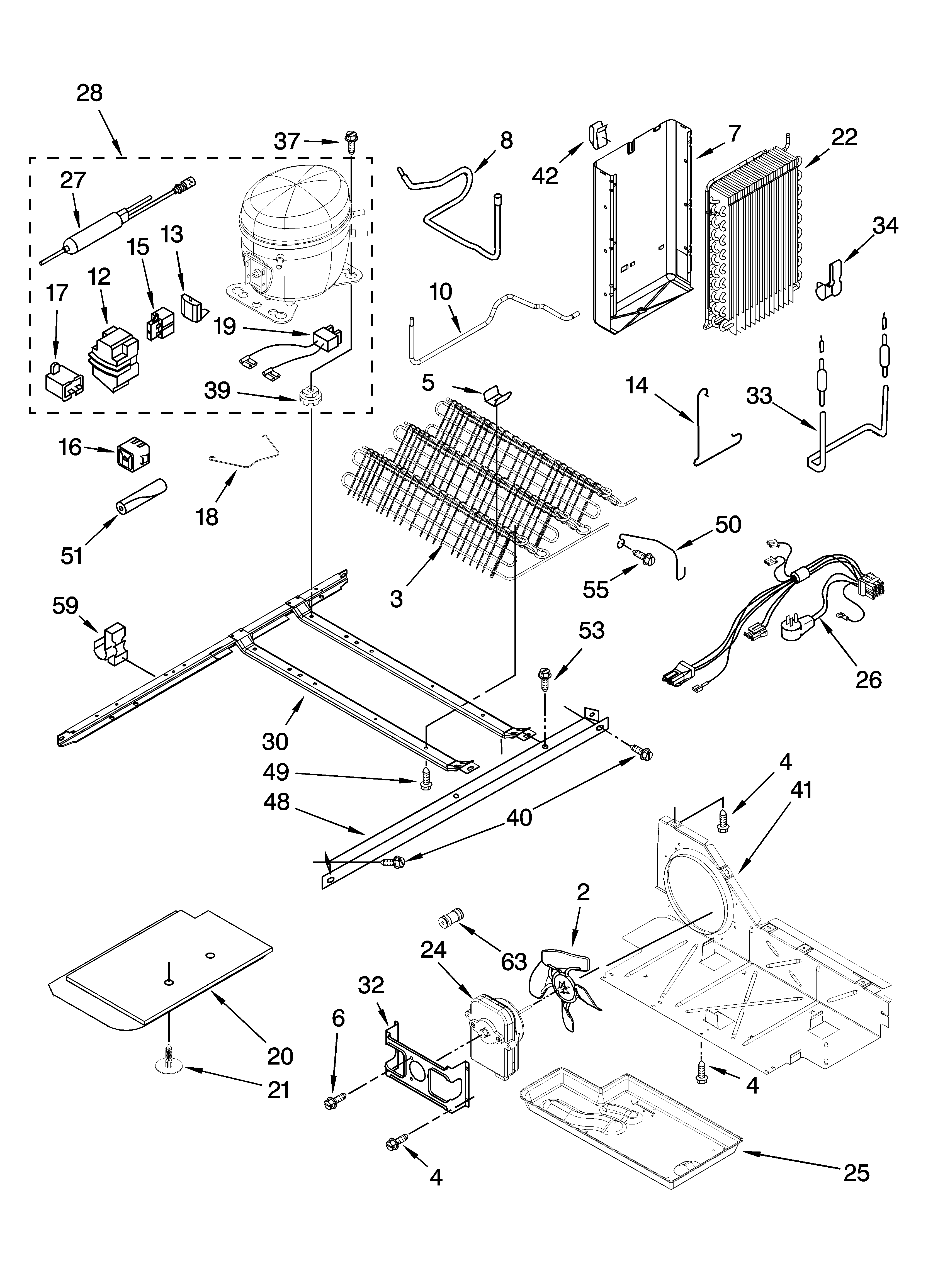 Whirlpool ES2FHAXSQ01 unit parts diagram