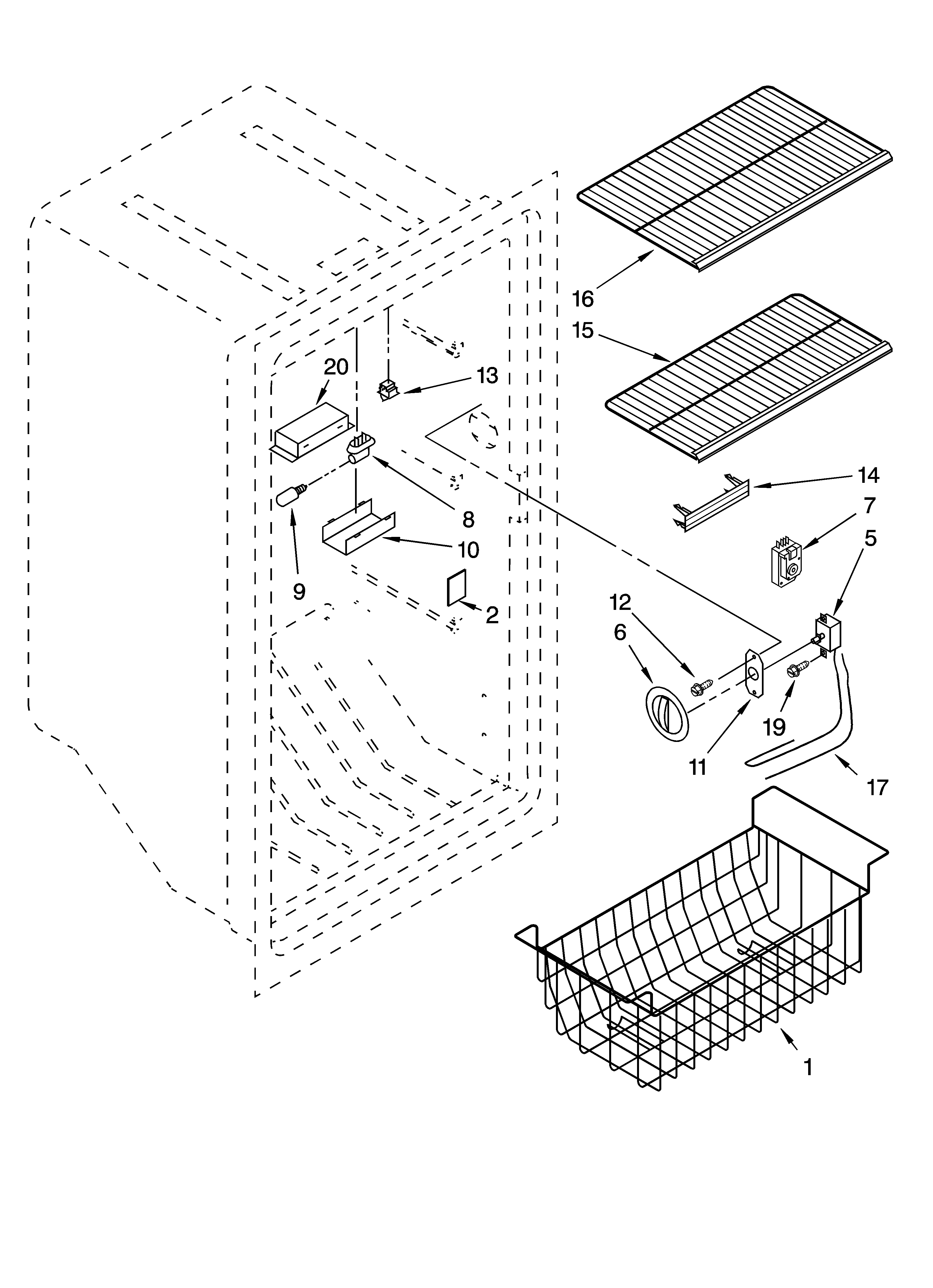 Whirlpool EV181NCRCQ01 liner parts diagram