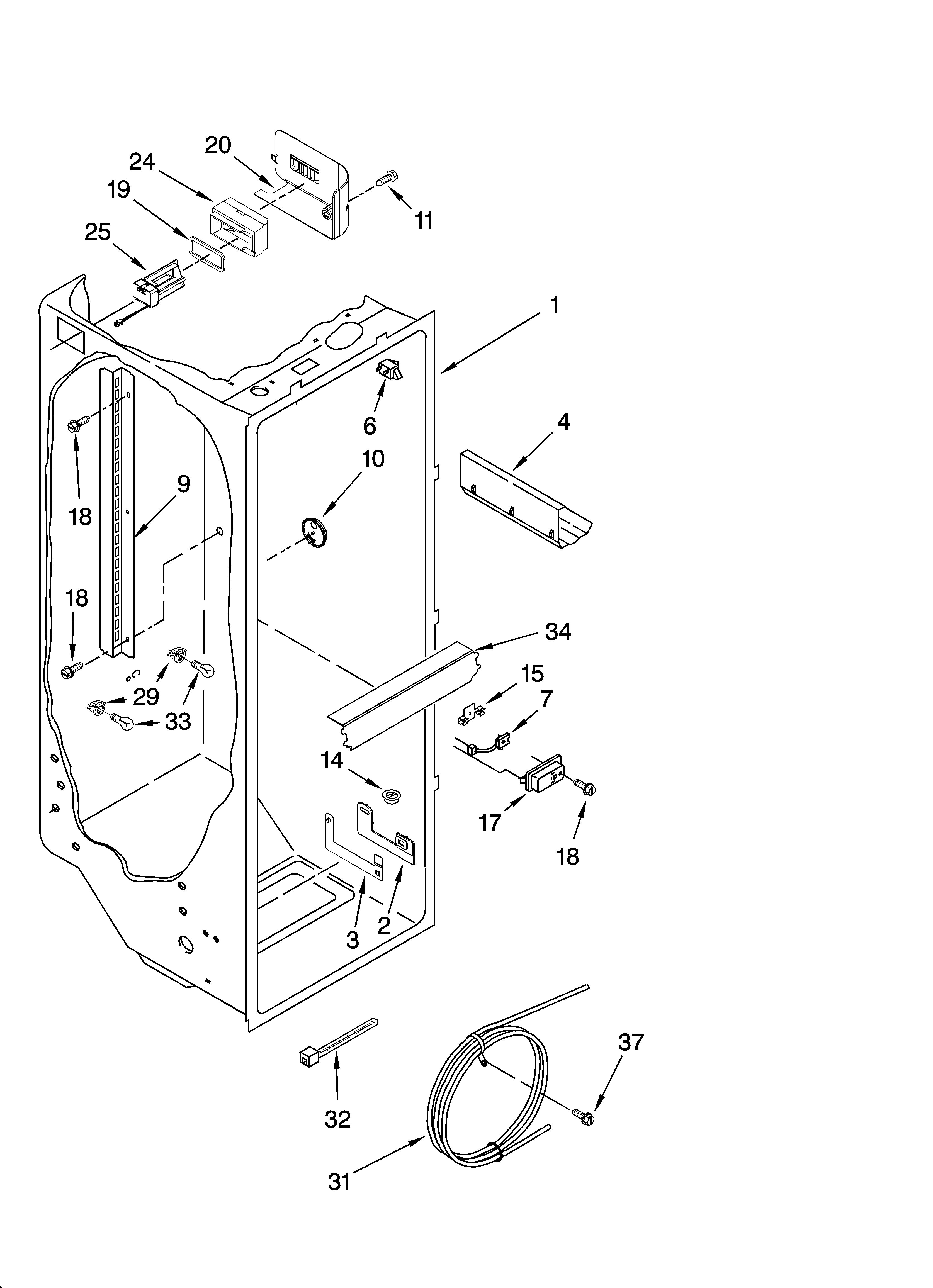 Whirlpool GC3SHEXNS14 refrigerator liner parts diagram