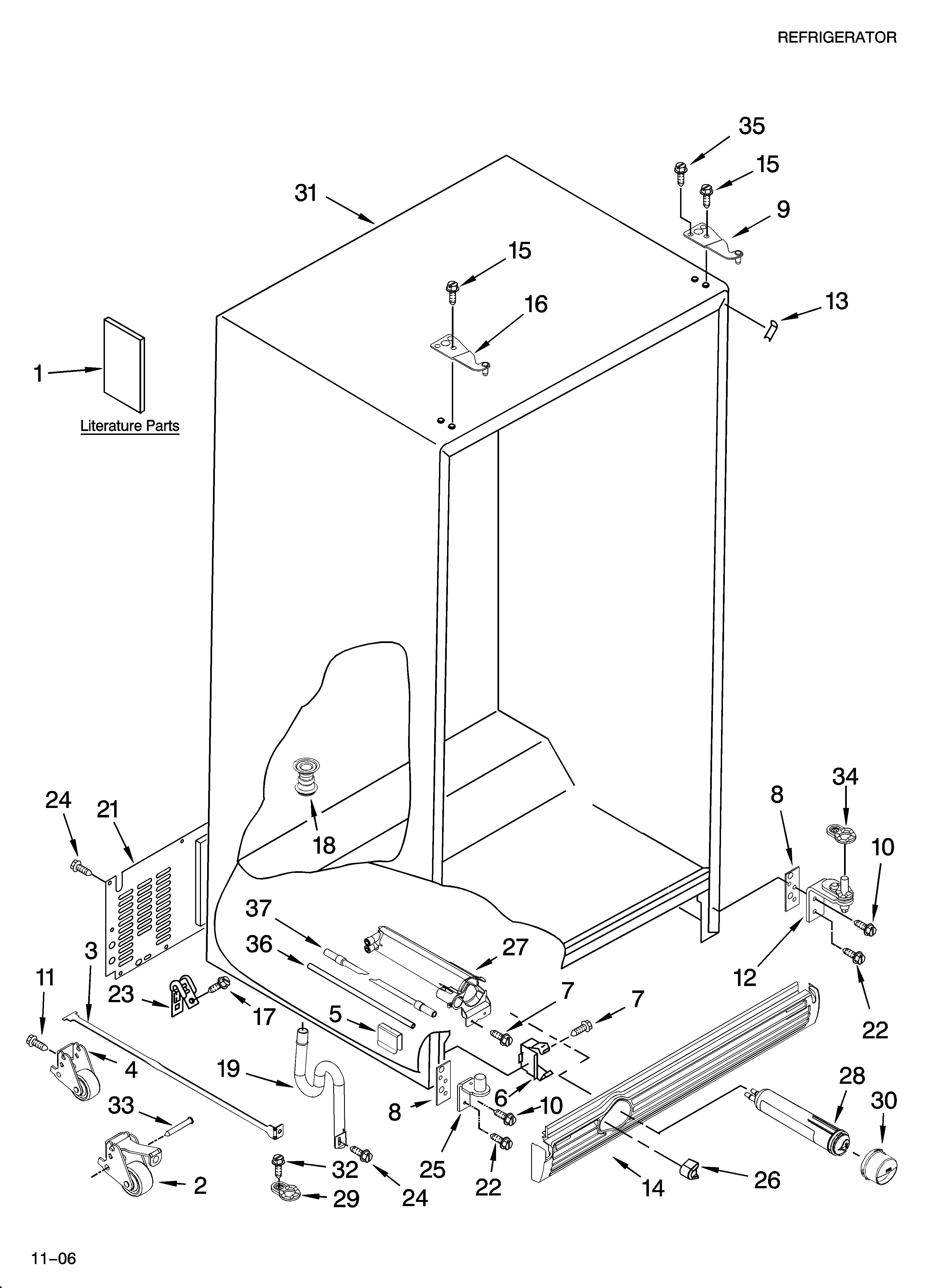 Whirlpool GC5SHEXNQ04 cabinet parts diagram