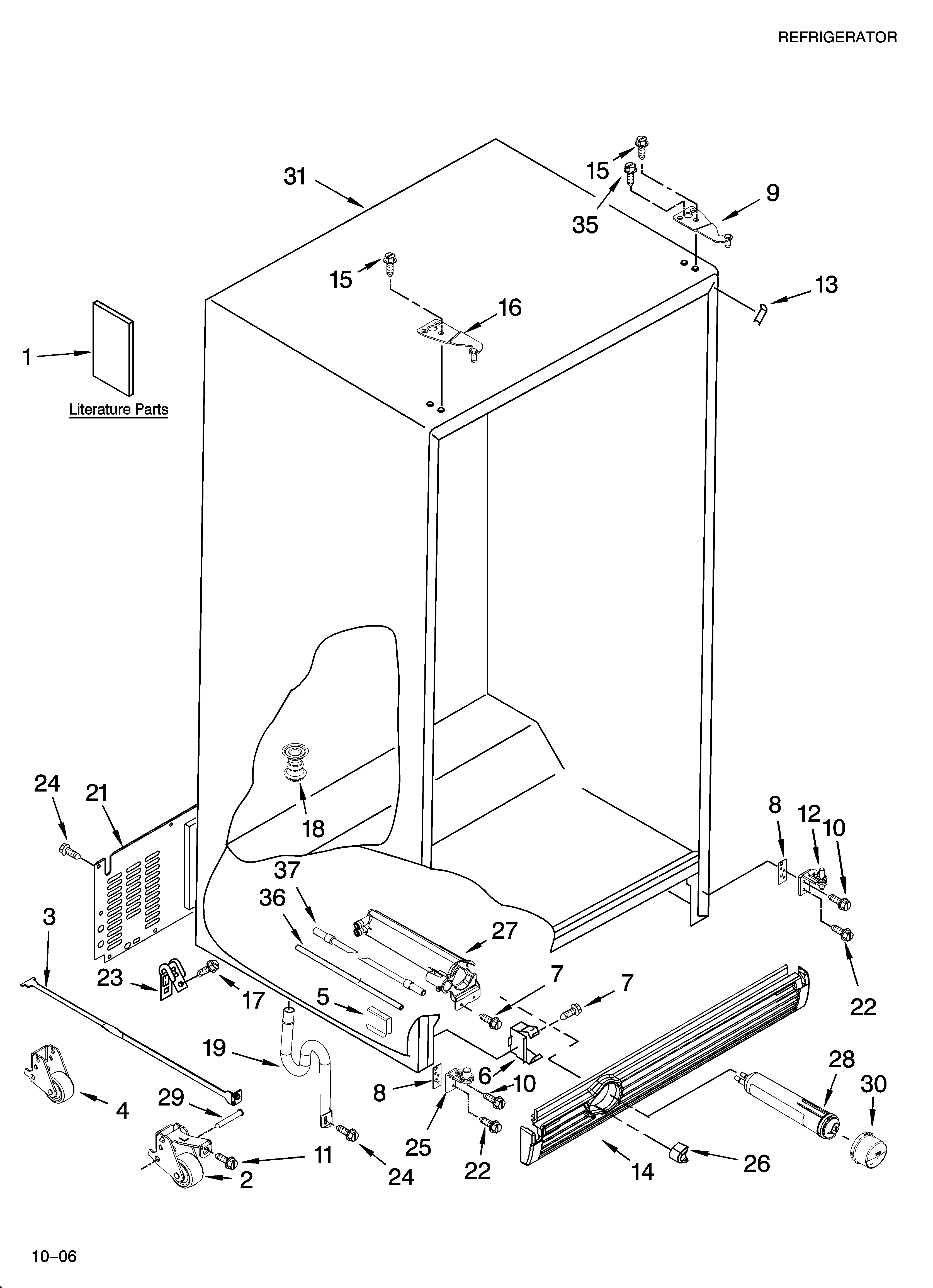 Whirlpool GC5THEXNB02 cabinet parts diagram