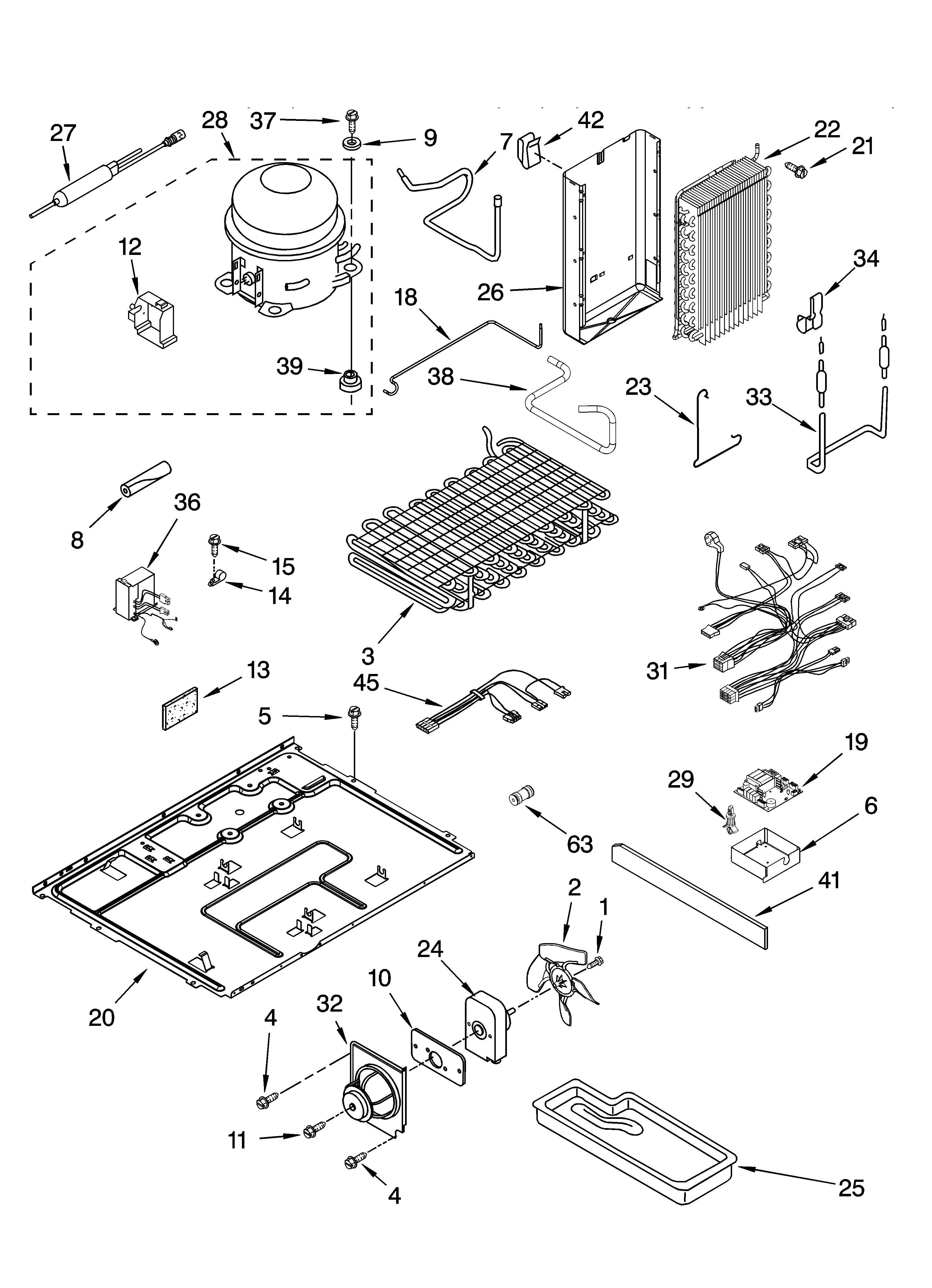 KitchenAid KSCS25INWH02 unit parts diagram