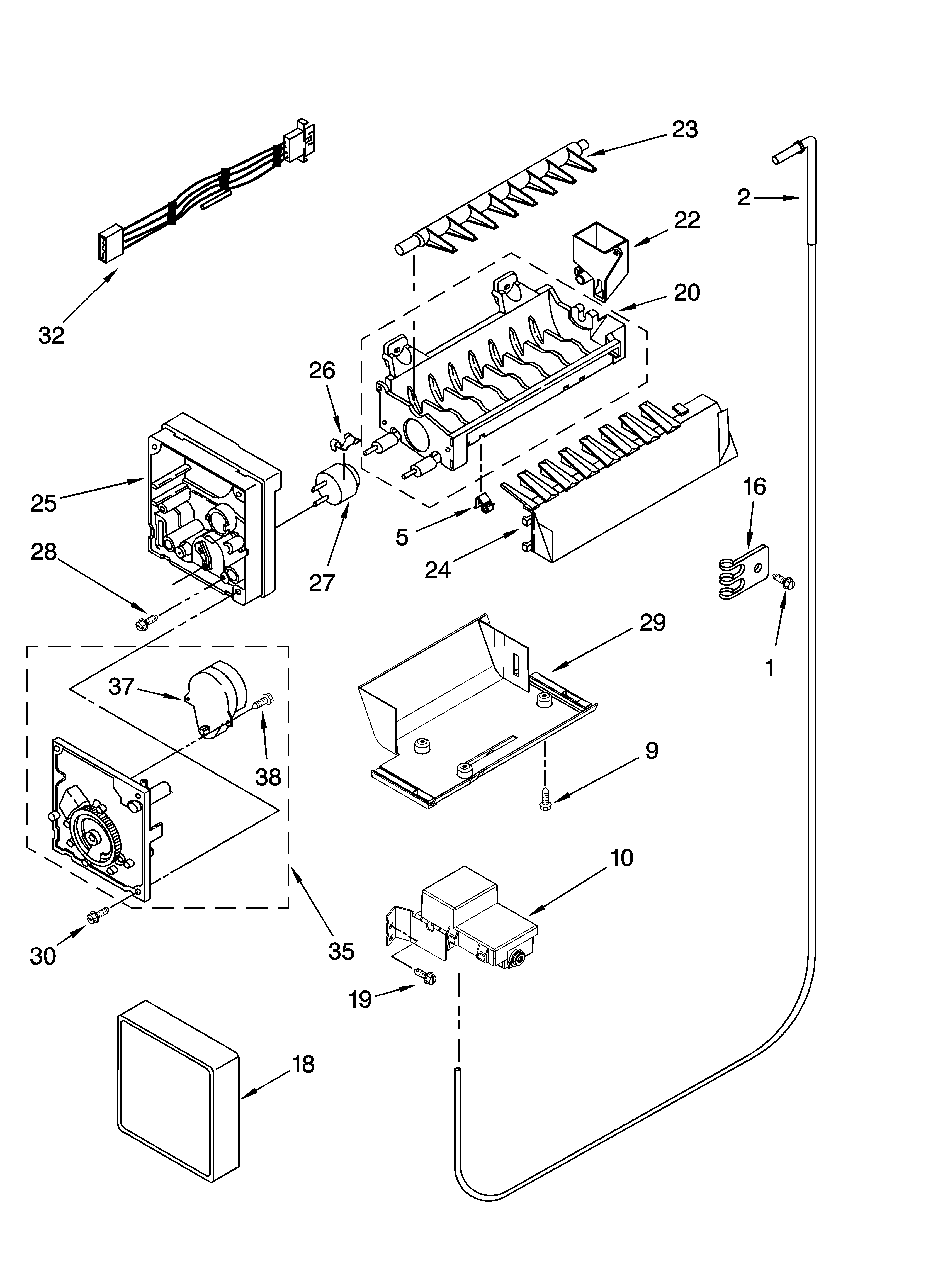 KitchenAid KSRW25CTMK00 icemaker parts, optional parts (not included) diagram