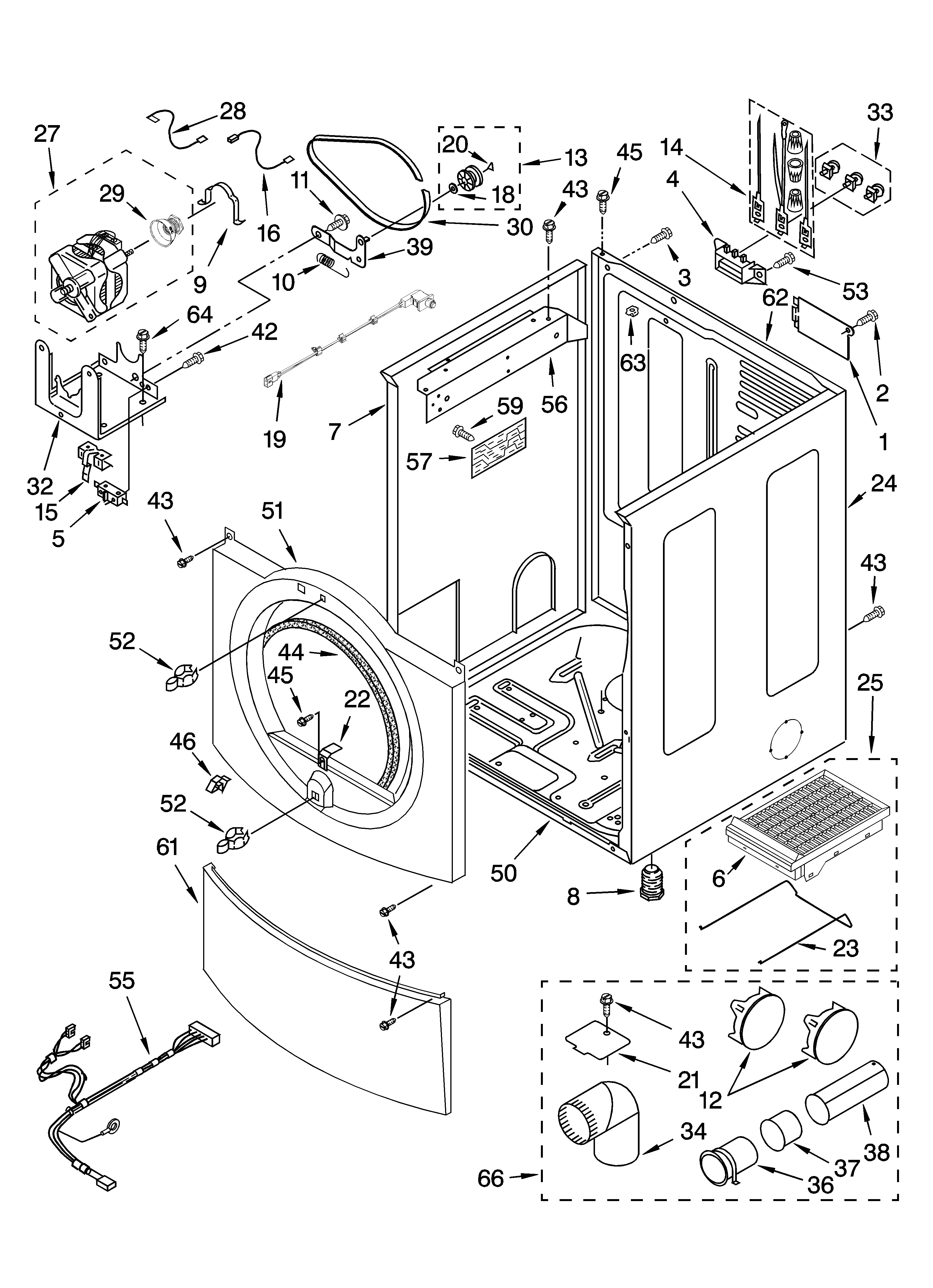 Maytag MED9600SQ0 cabinet parts diagram