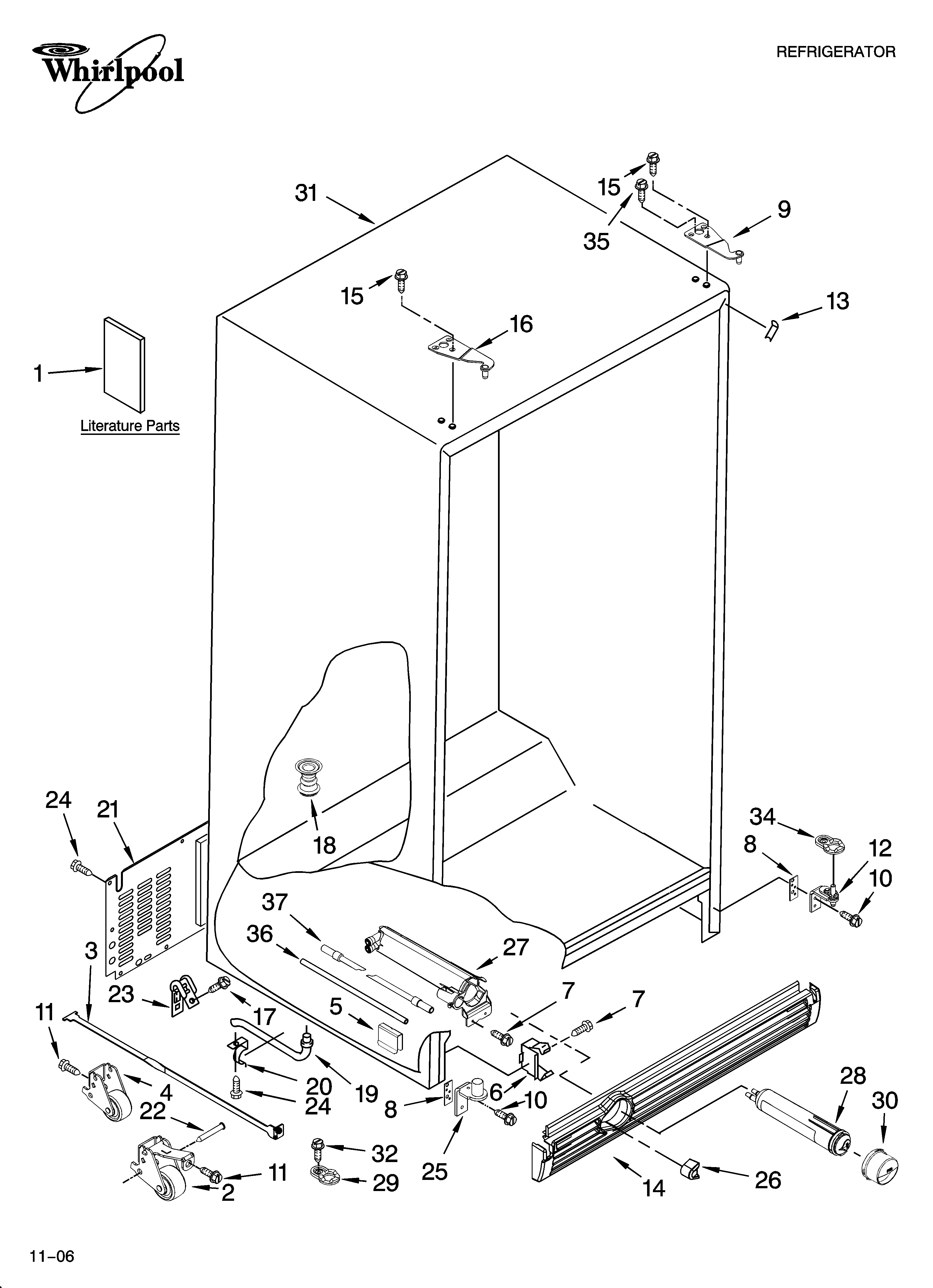 Whirlpool EC3JHAXRL12 cabinet parts diagram