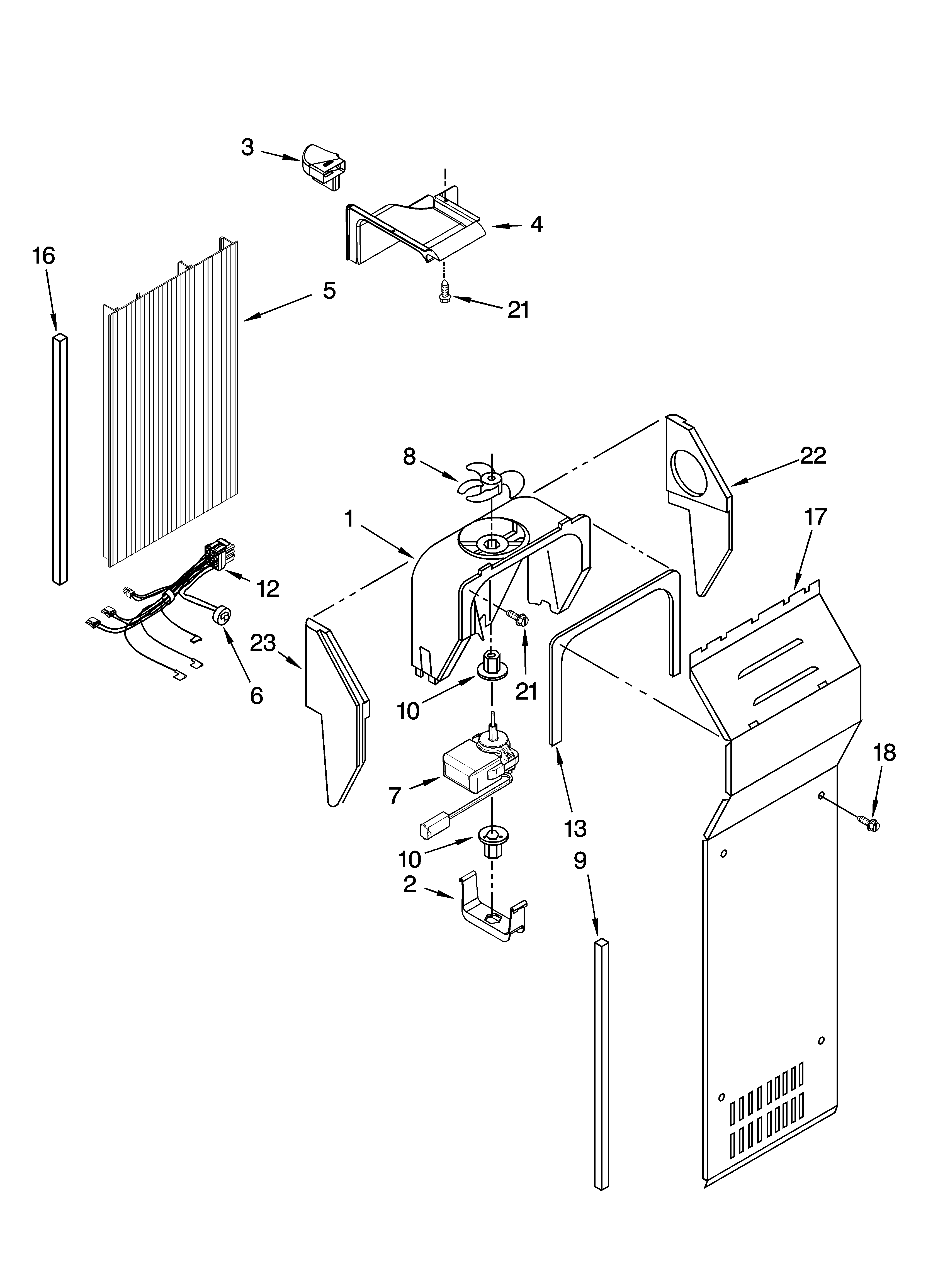 Whirlpool GC3SHEXNT04 air flow parts diagram