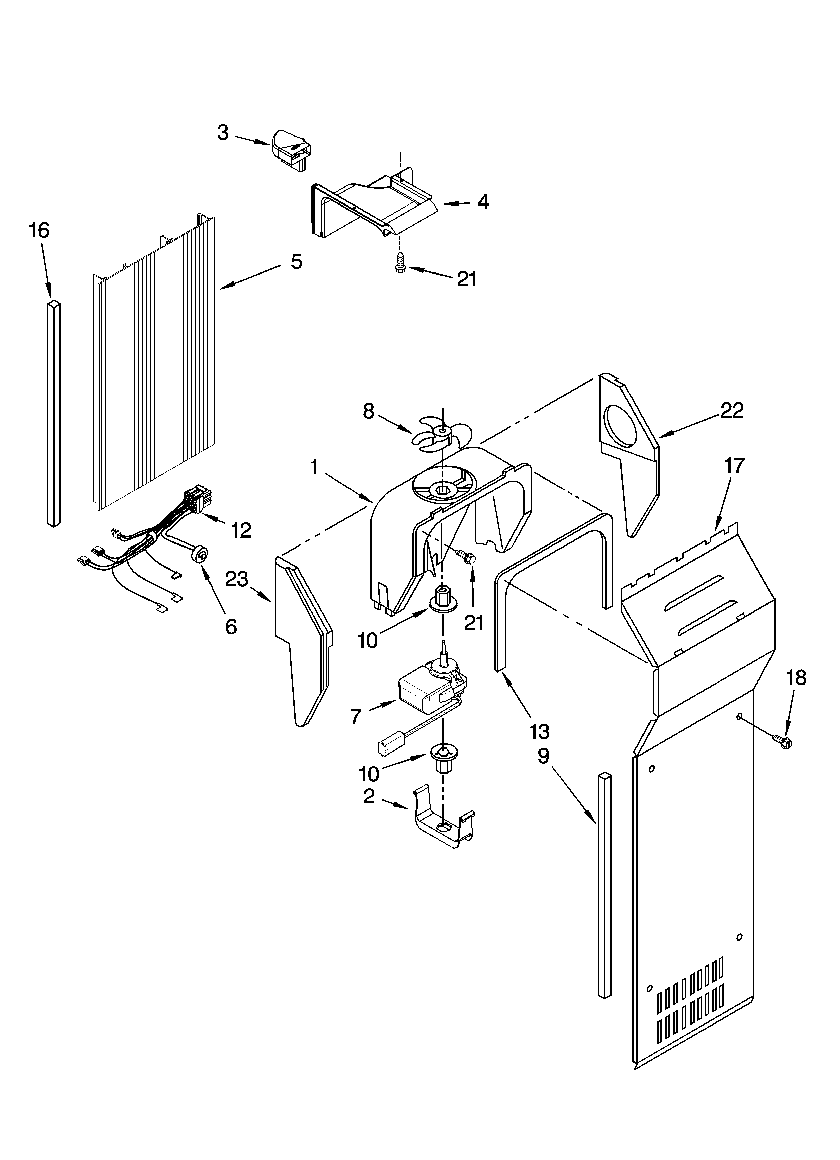 KitchenAid KSBS25INBL02 air flow parts diagram