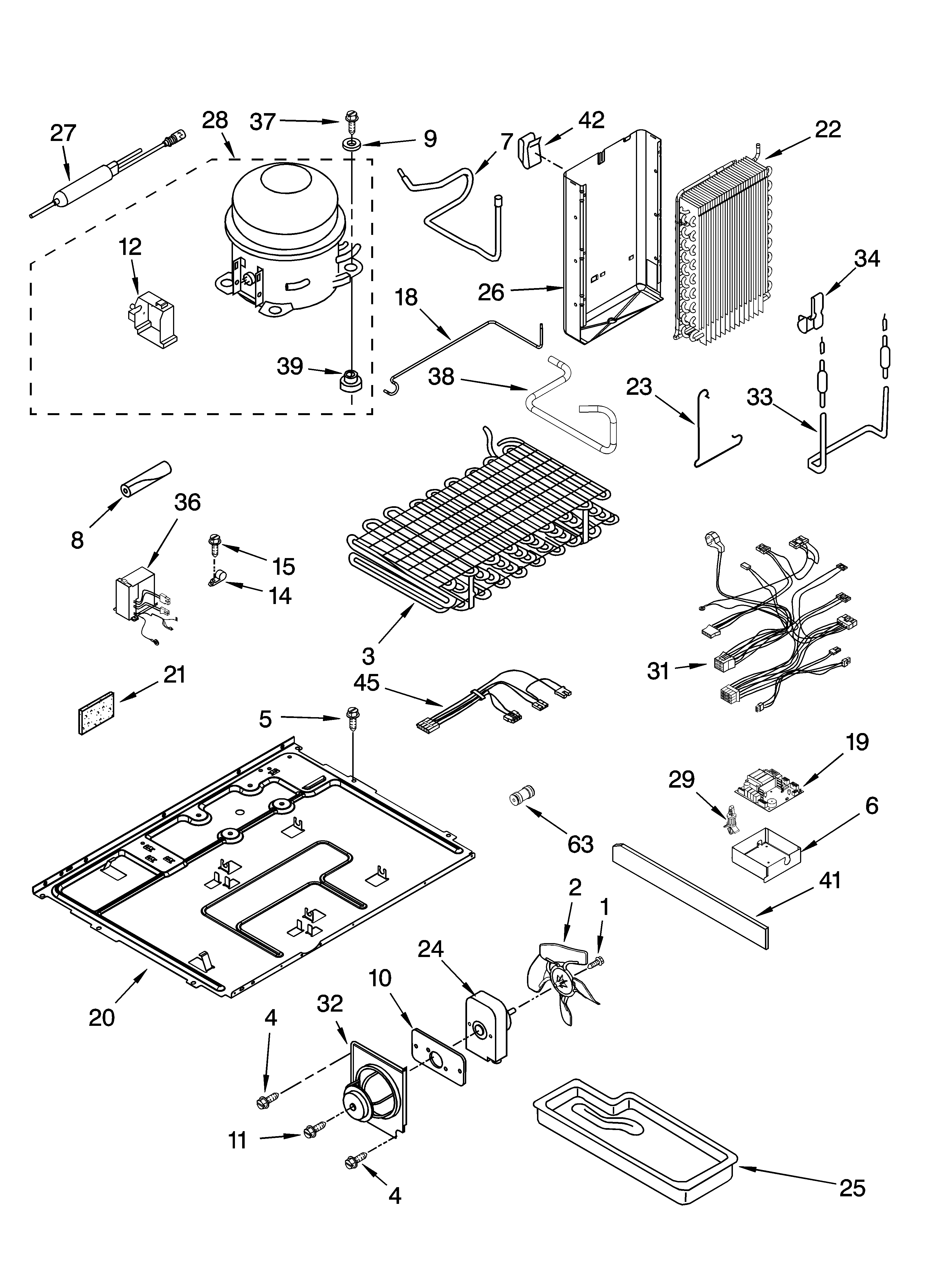 KitchenAid KSCS23FSBL01 unit parts diagram