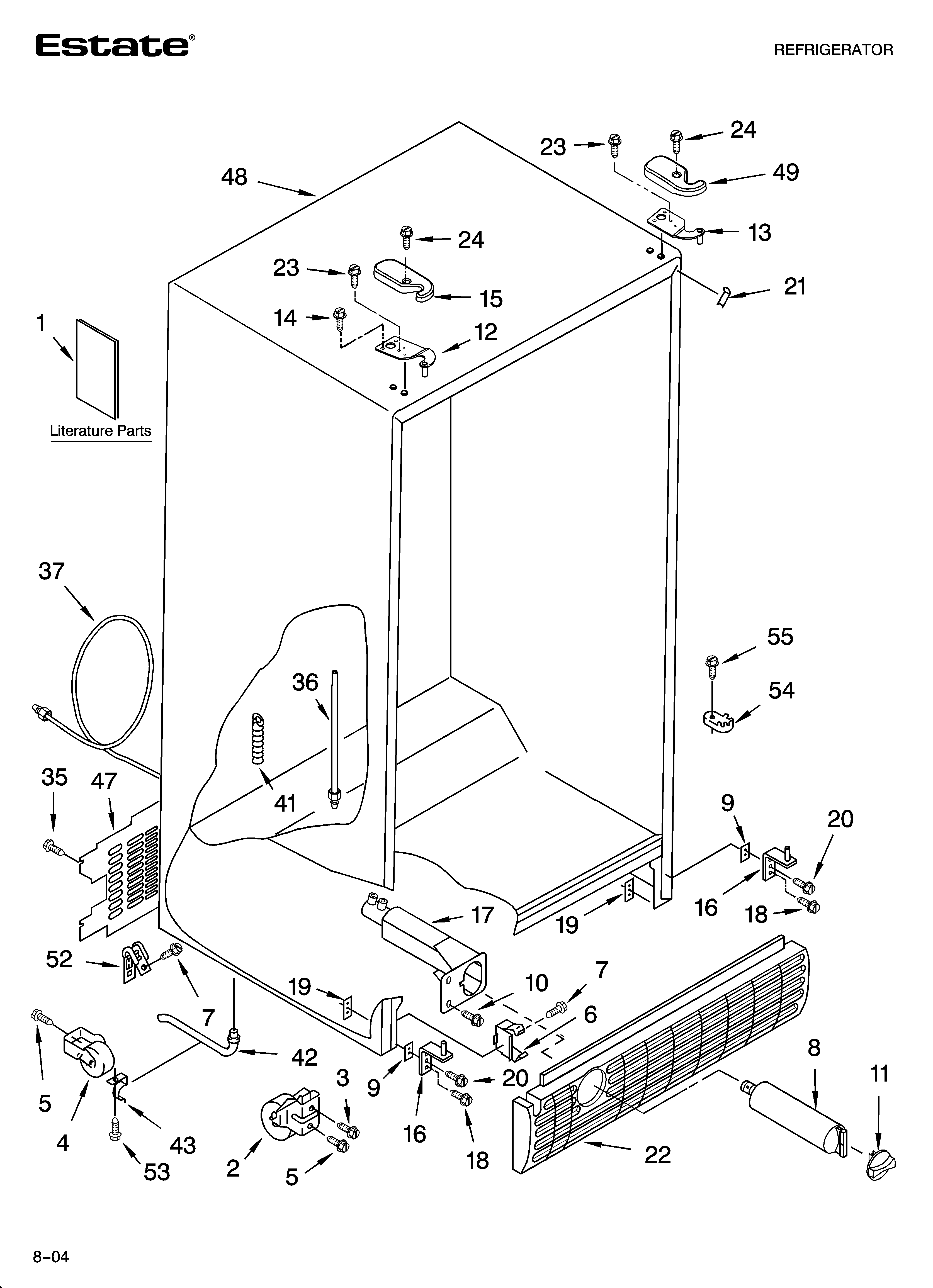 Estate TS25AGXNS00 cabinet parts diagram