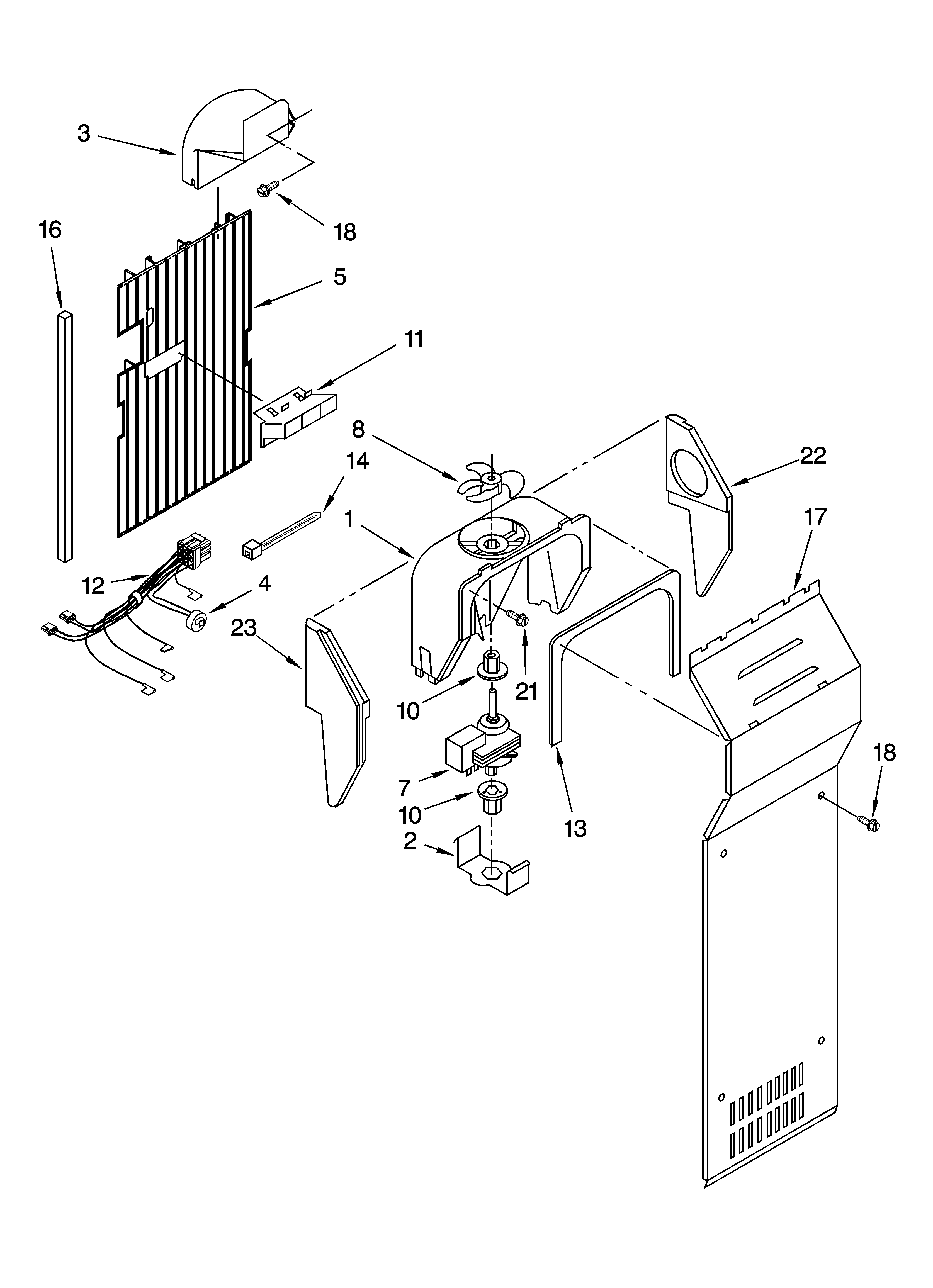 Estate TS25AGXNS00 air flow parts diagram
