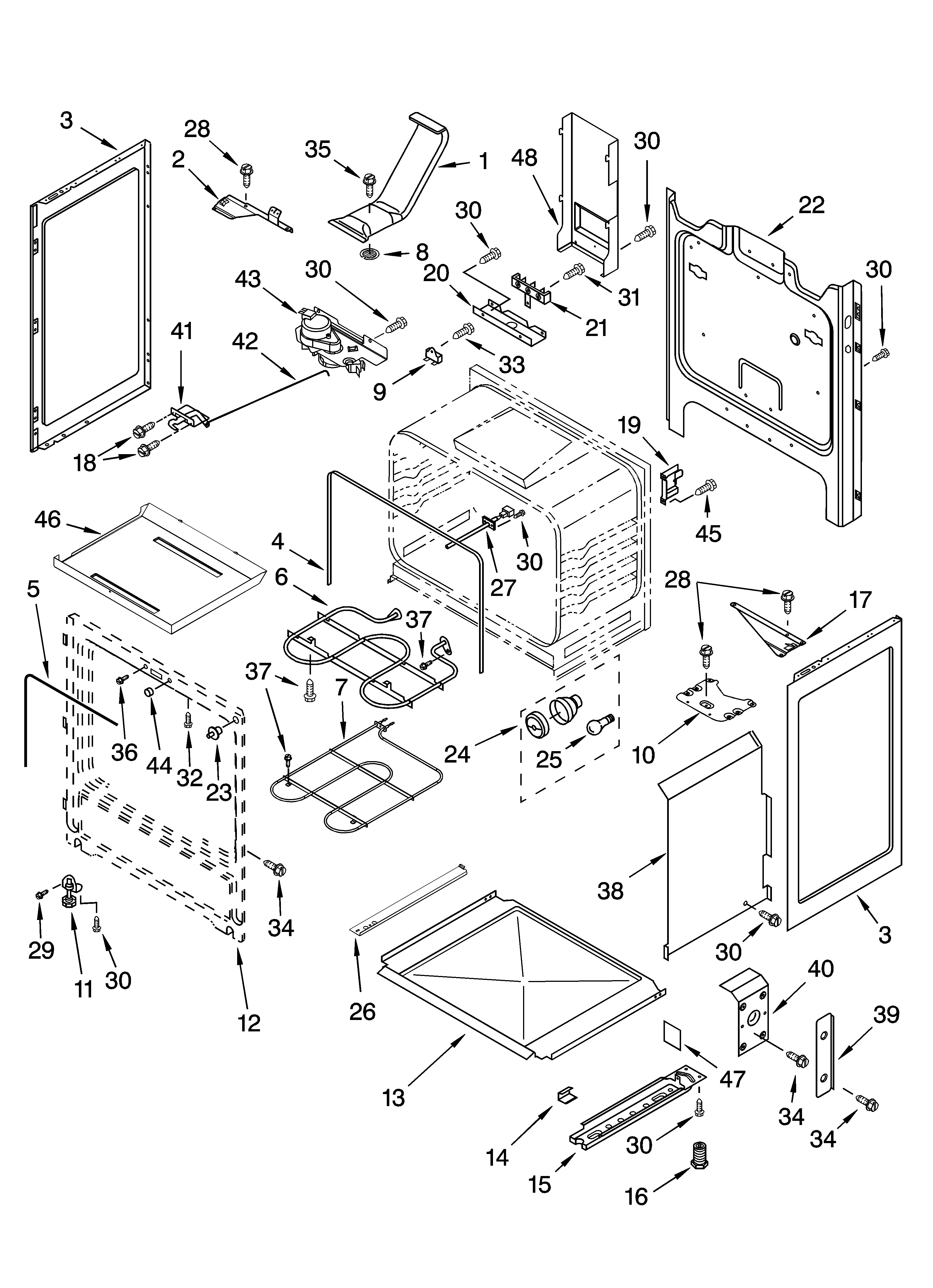 Whirlpool WERP4120PS0 chassis parts diagram