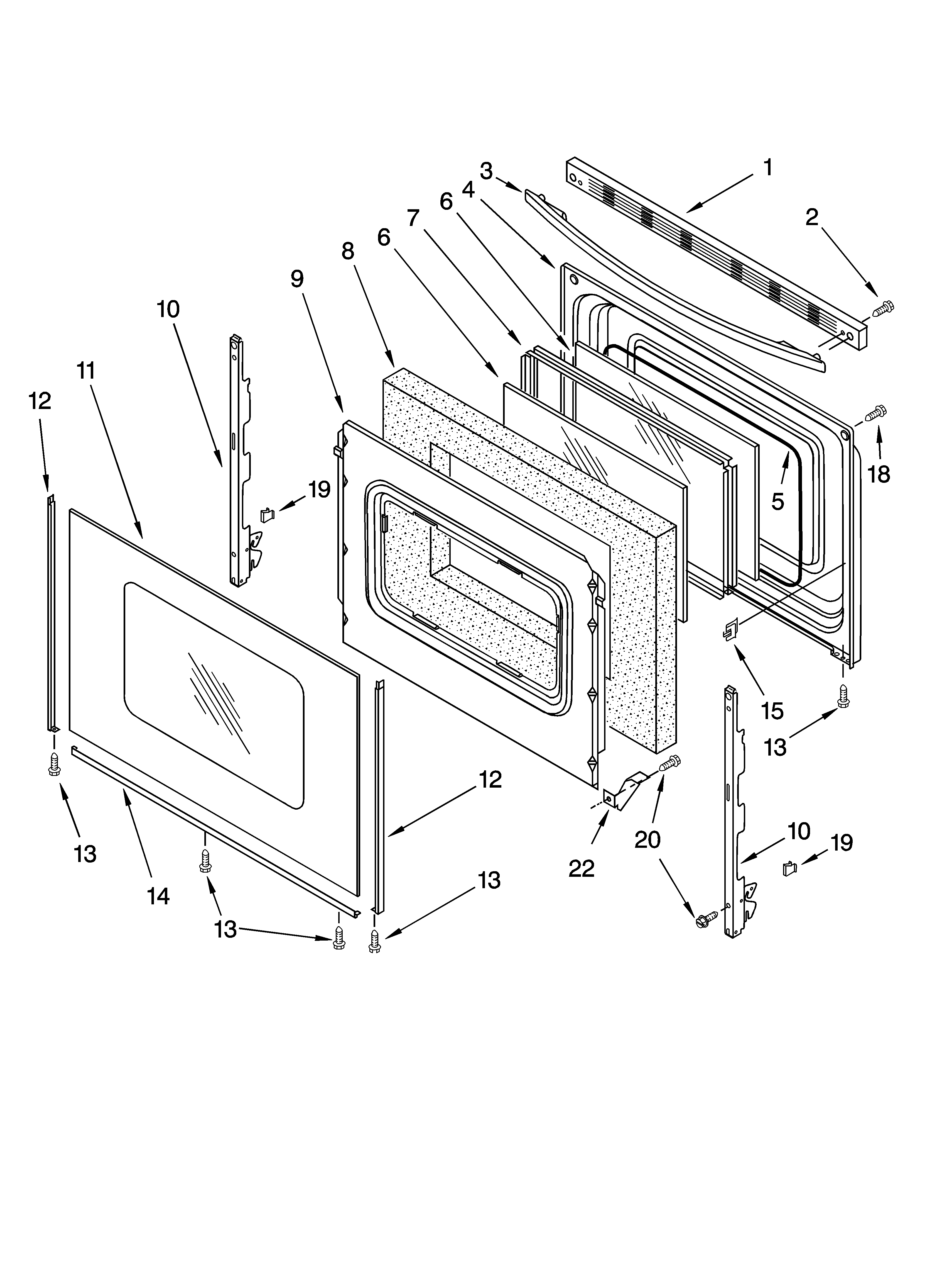 Whirlpool WERP4120PS0 door parts, optional parts diagram