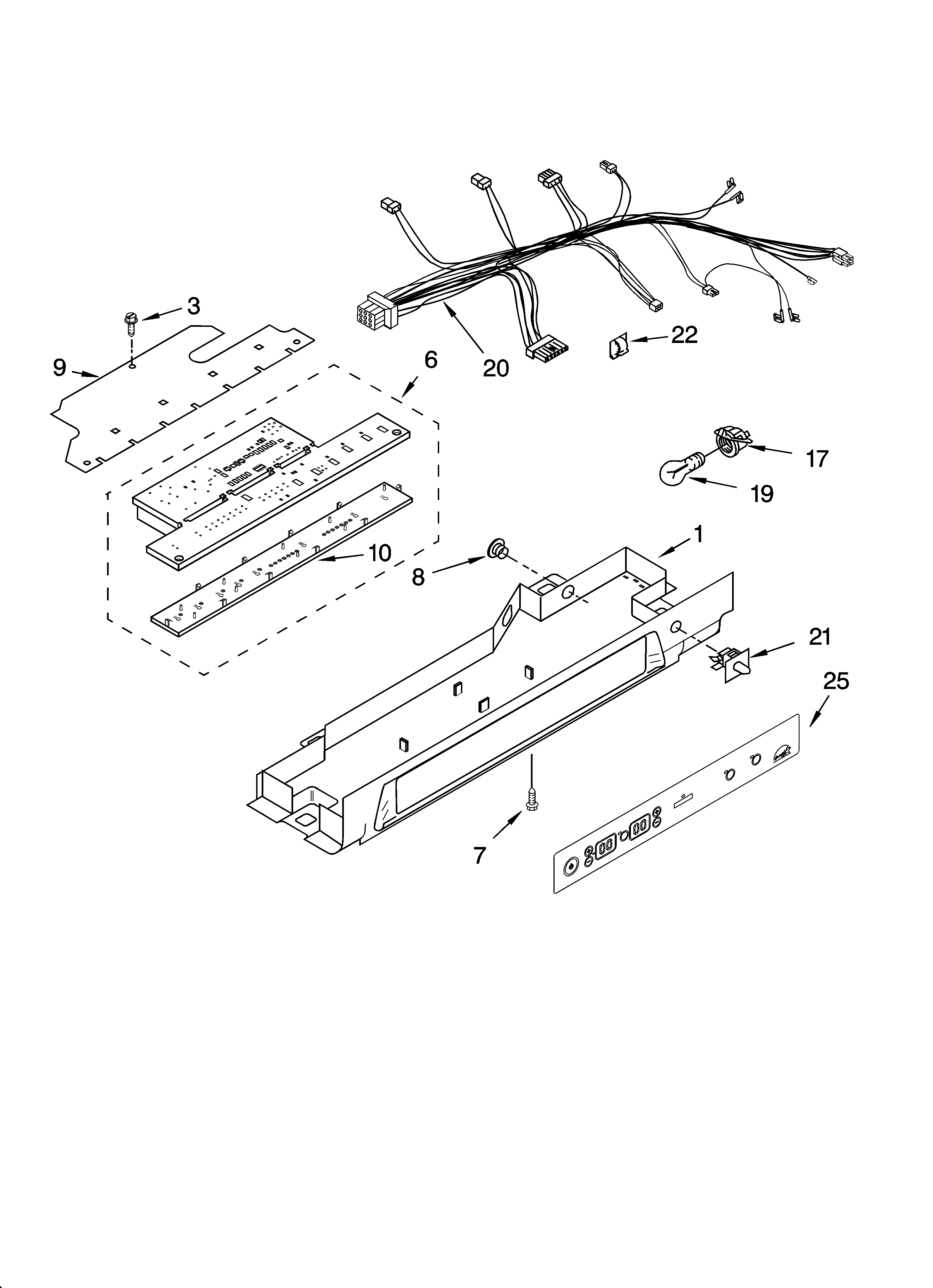 KitchenAid KSRS25CSMK01 control parts diagram