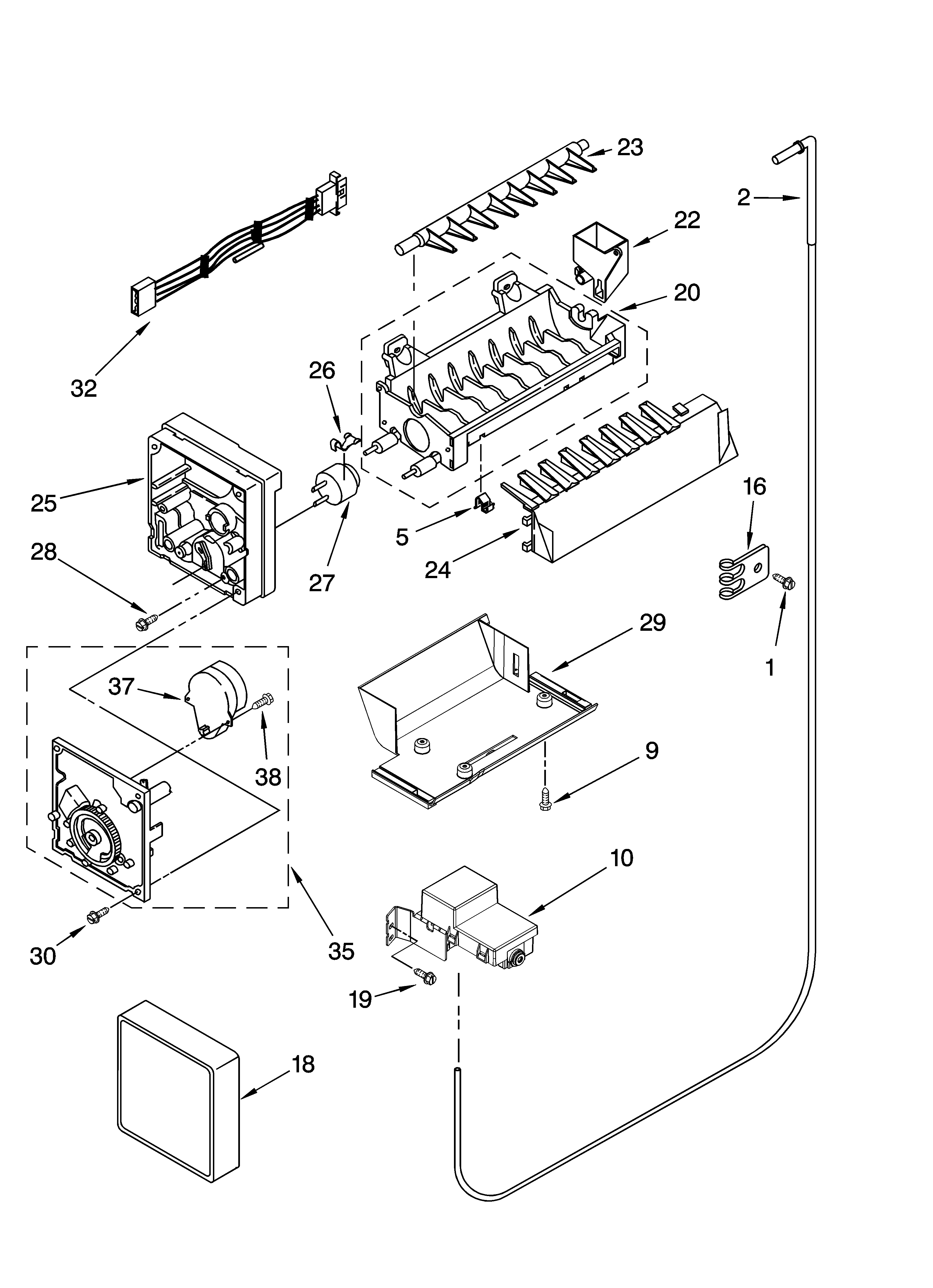 KitchenAid KSRS25CSMK01 icemaker parts, optional parts (not included) diagram