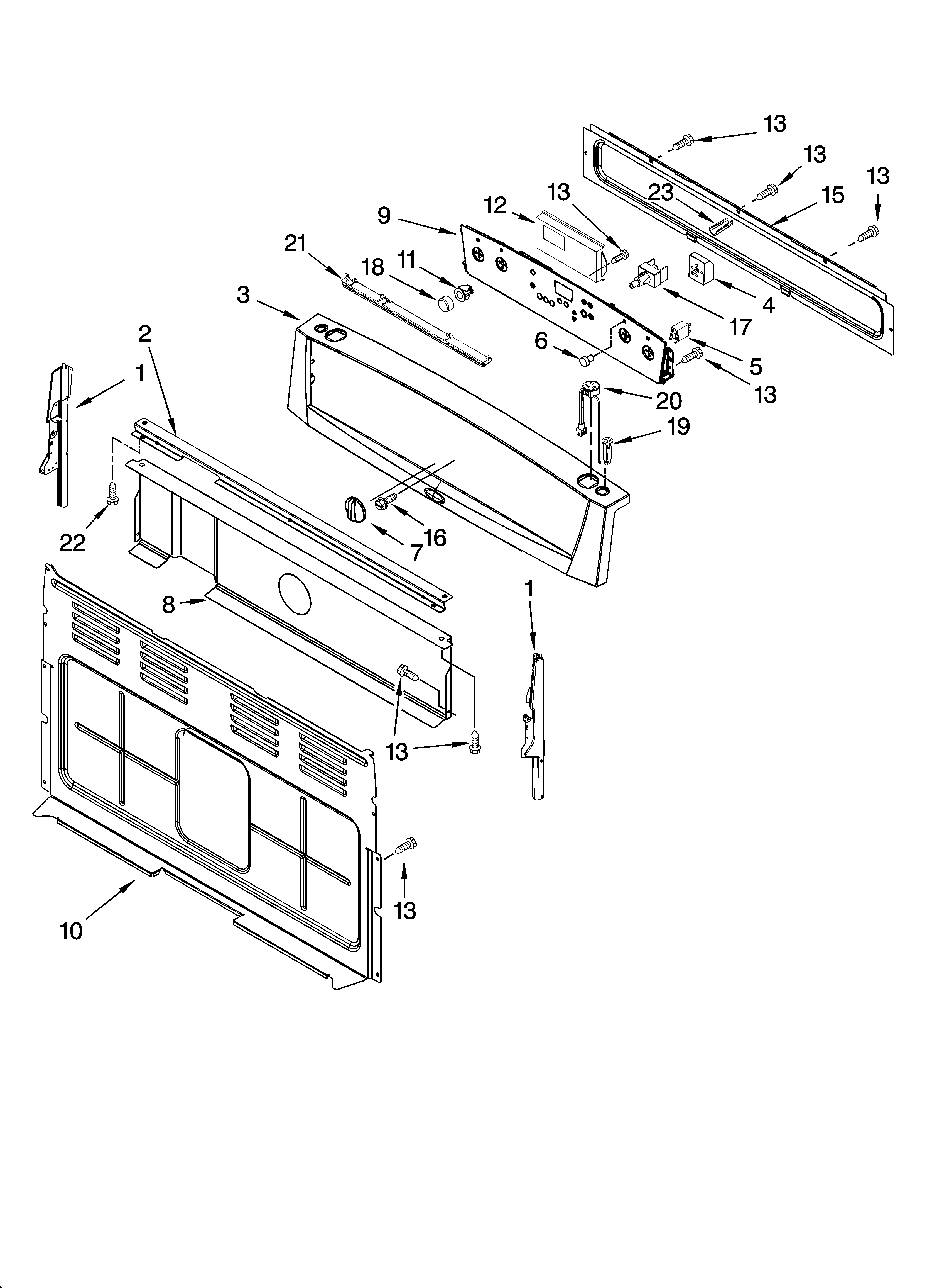 Whirlpool WERP4120PT2 control panel parts diagram