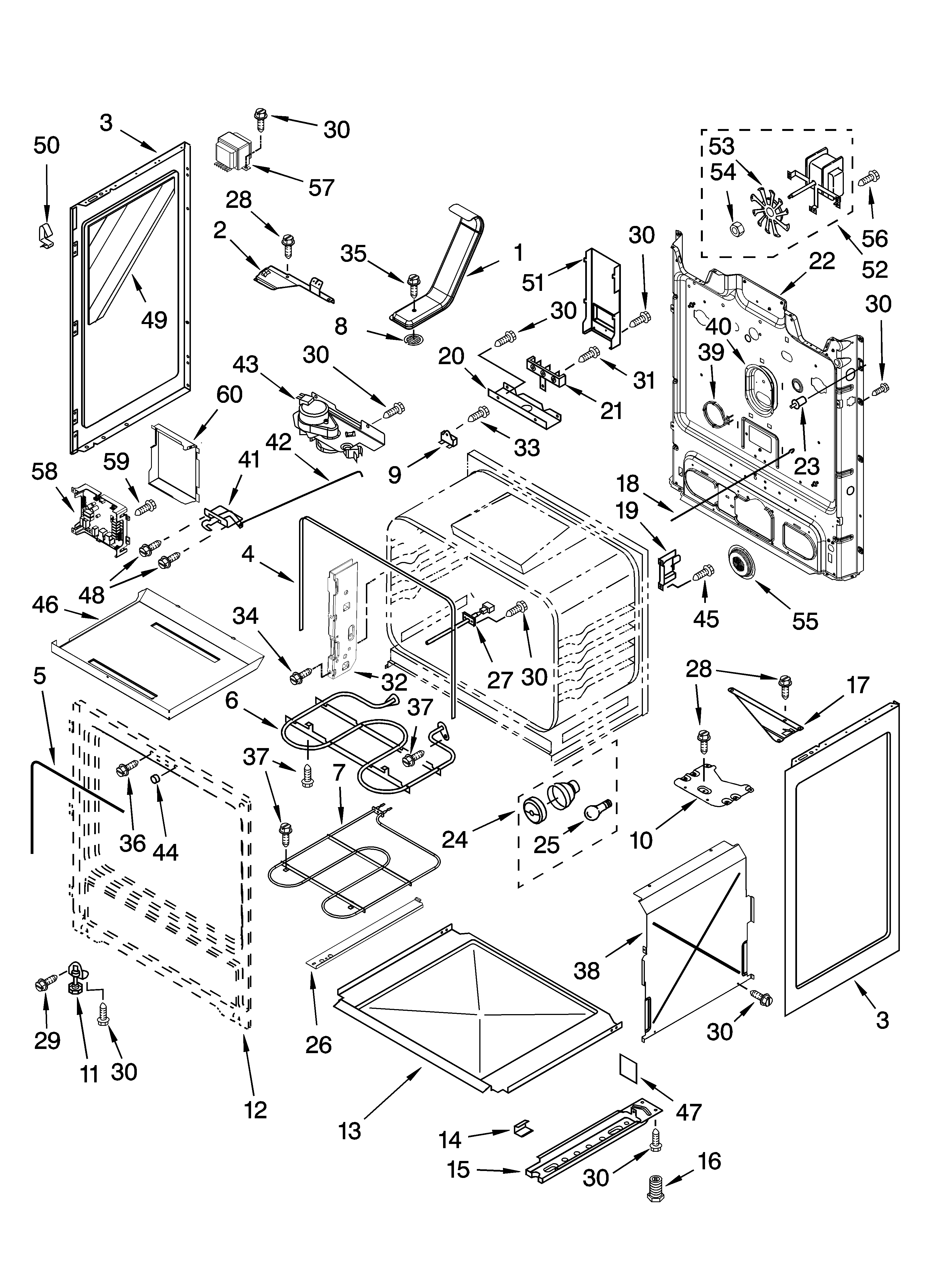 Whirlpool GERC4110SQ0 chassis parts diagram