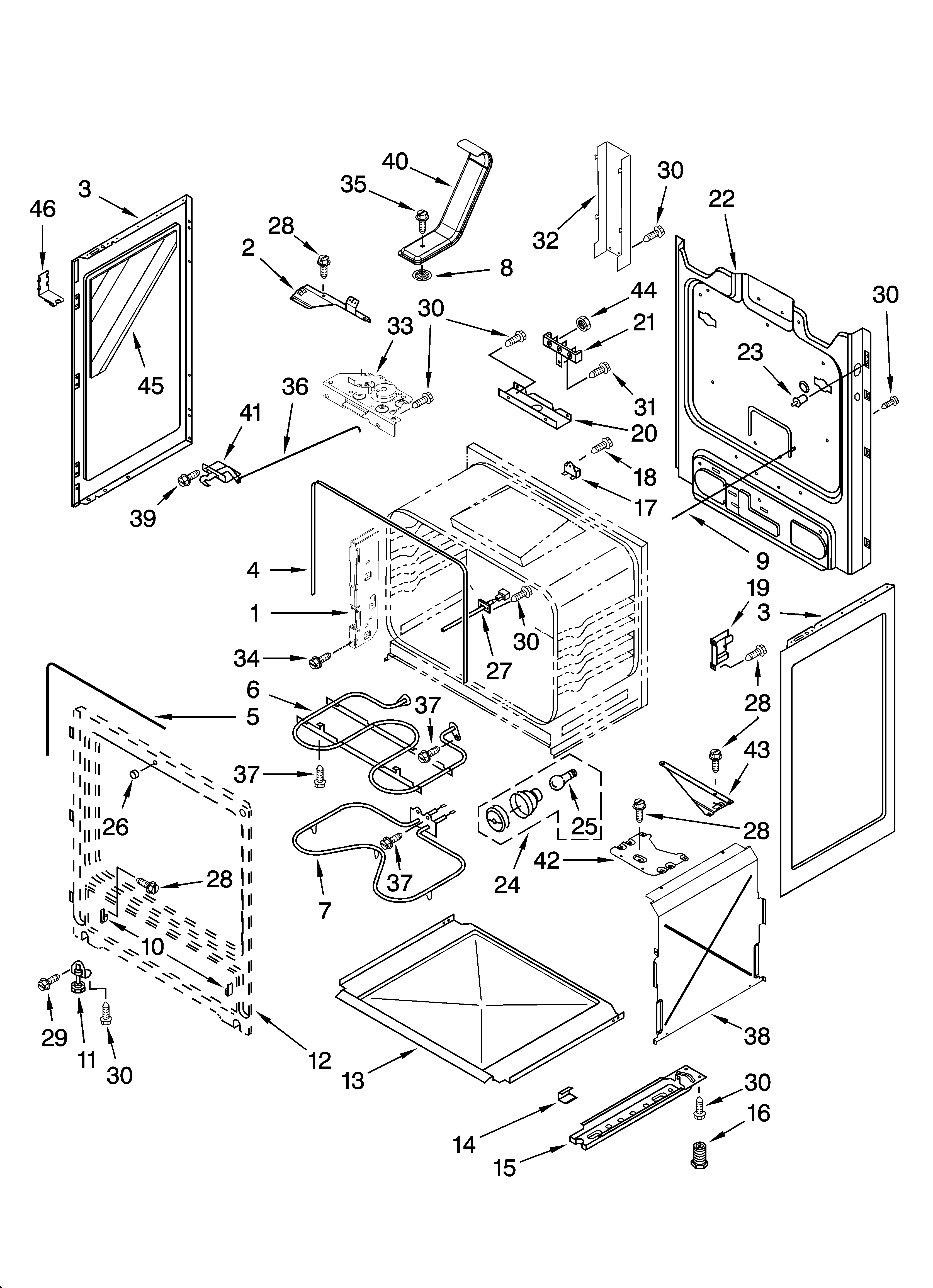 Whirlpool RF262LXSW1 chassis parts diagram