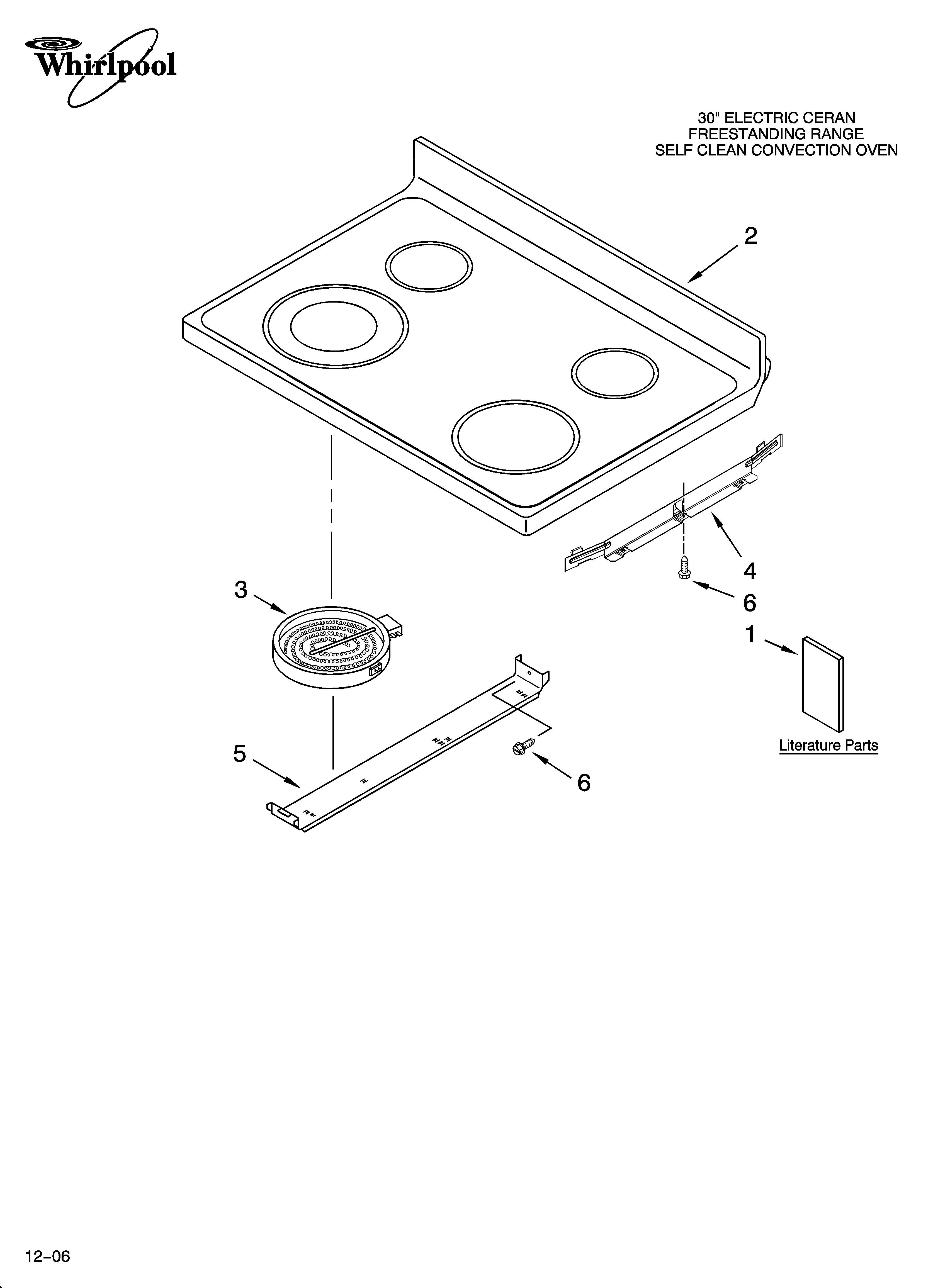 Whirlpool RF462LXSB1 cooktop parts diagram