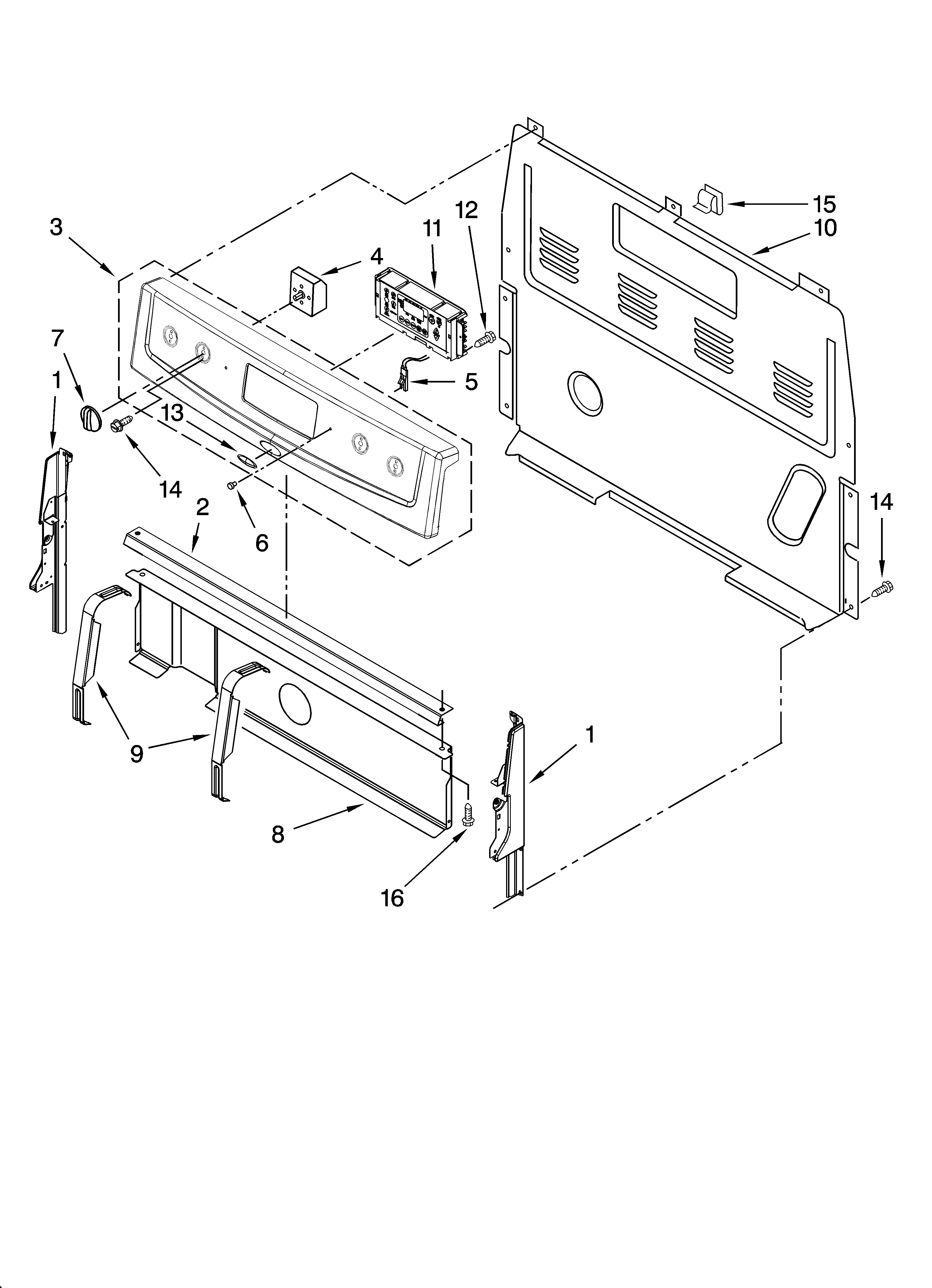 Whirlpool RF462LXSB1 control panel parts diagram