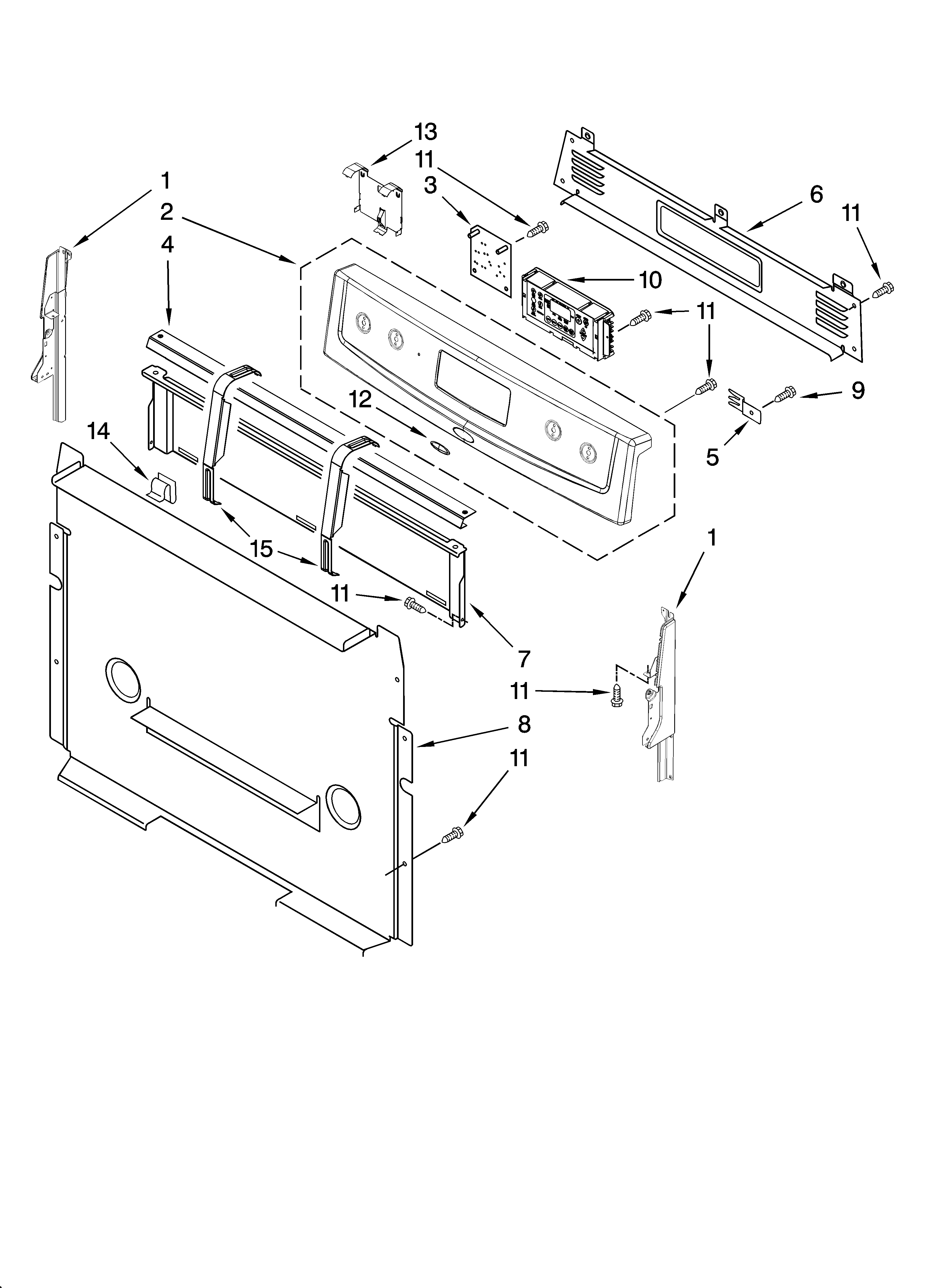Whirlpool SF362LXST0 control panel parts diagram