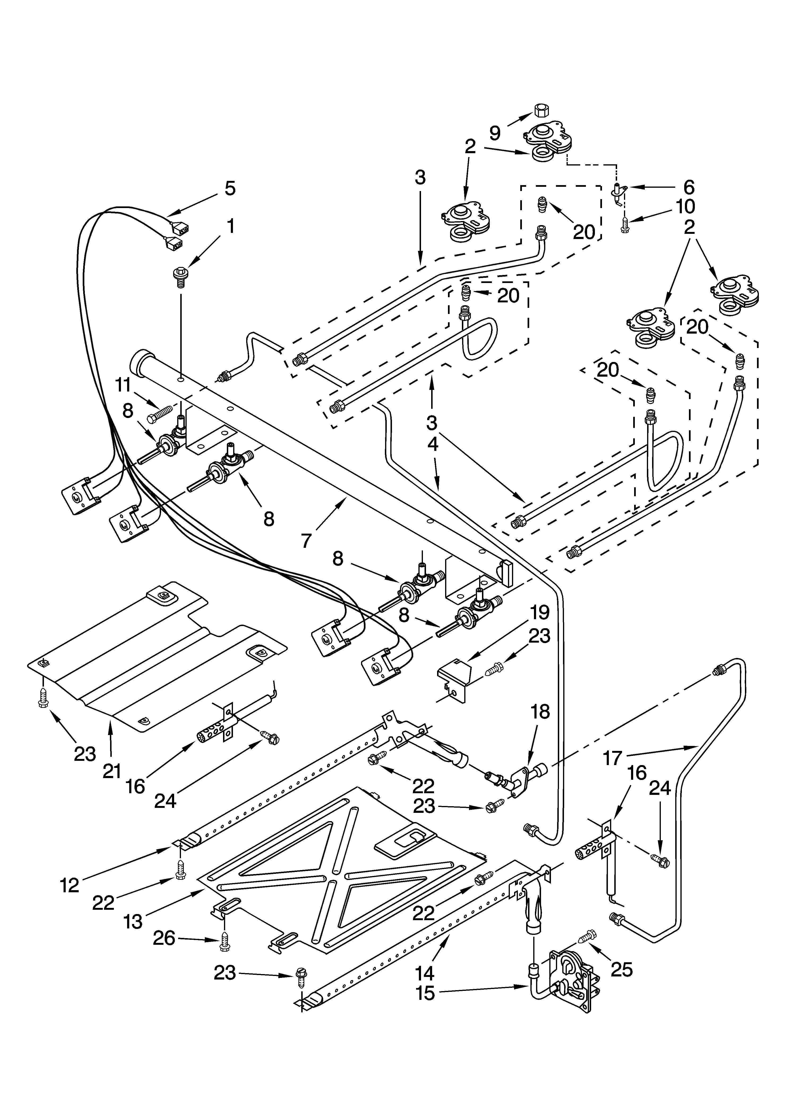 Whirlpool SF362LXST0 manifold parts diagram