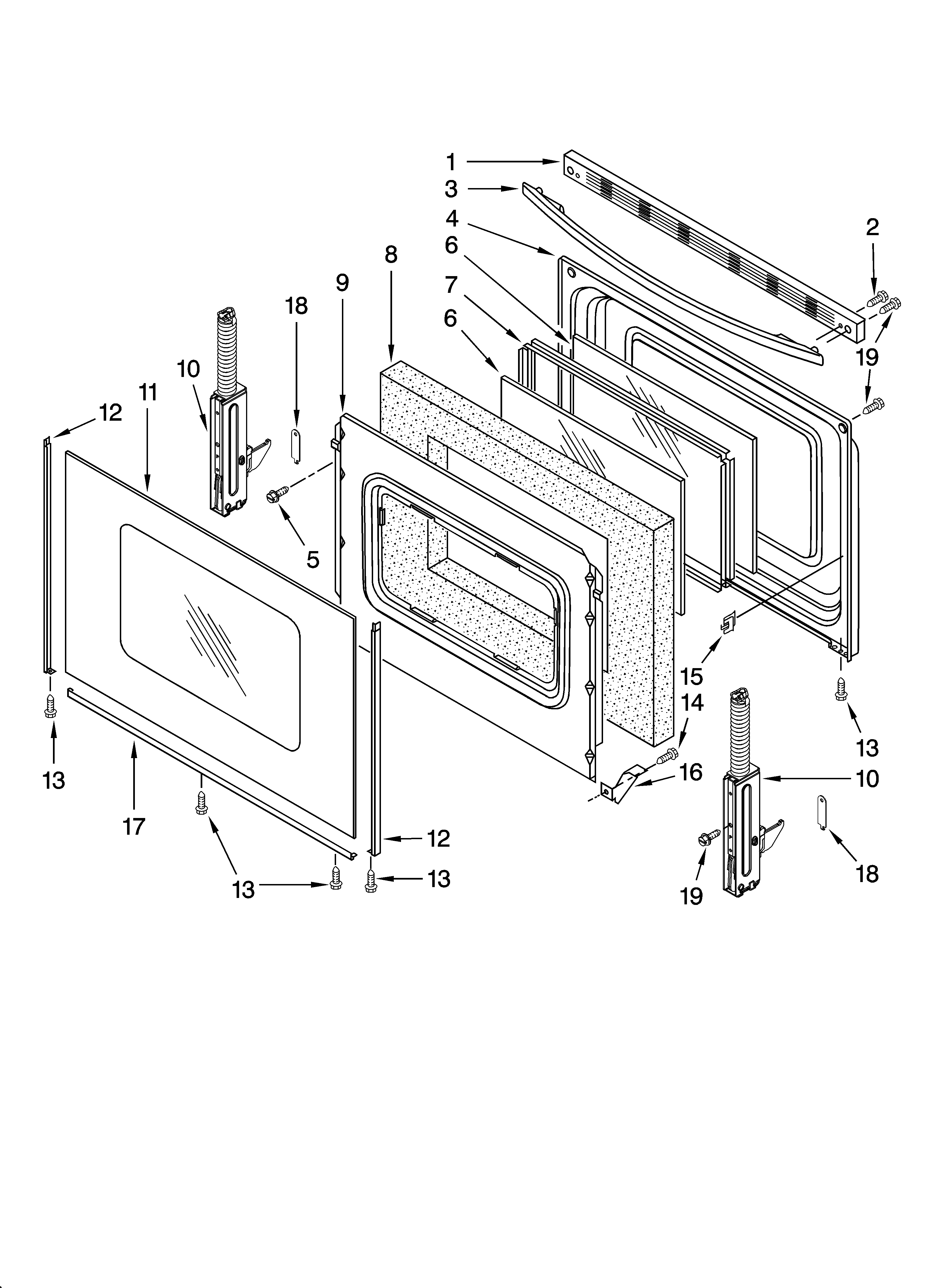 Whirlpool SF362LXST0 door parts diagram