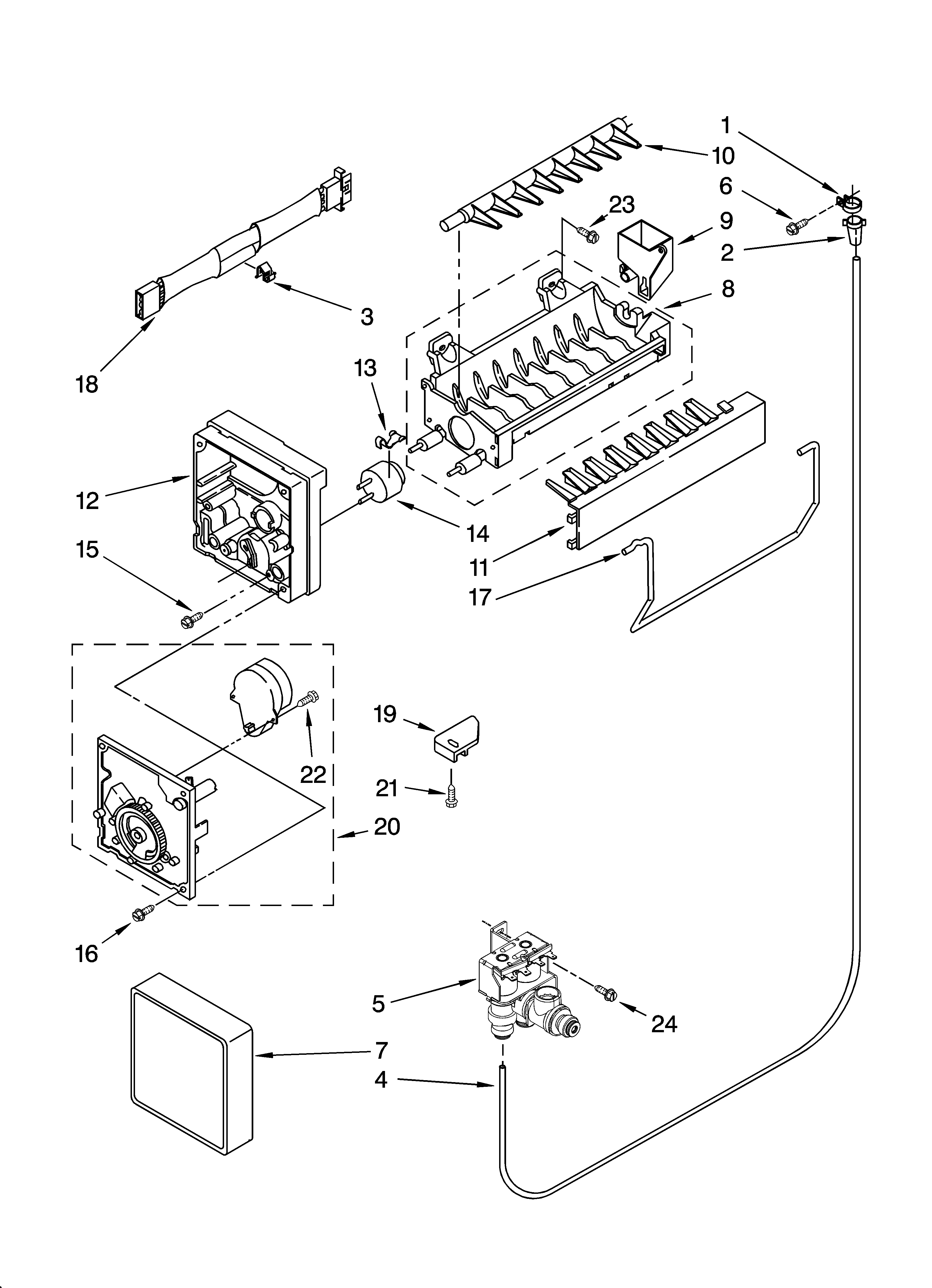 Whirlpool GR2FHTXTS00 icemaker parts diagram