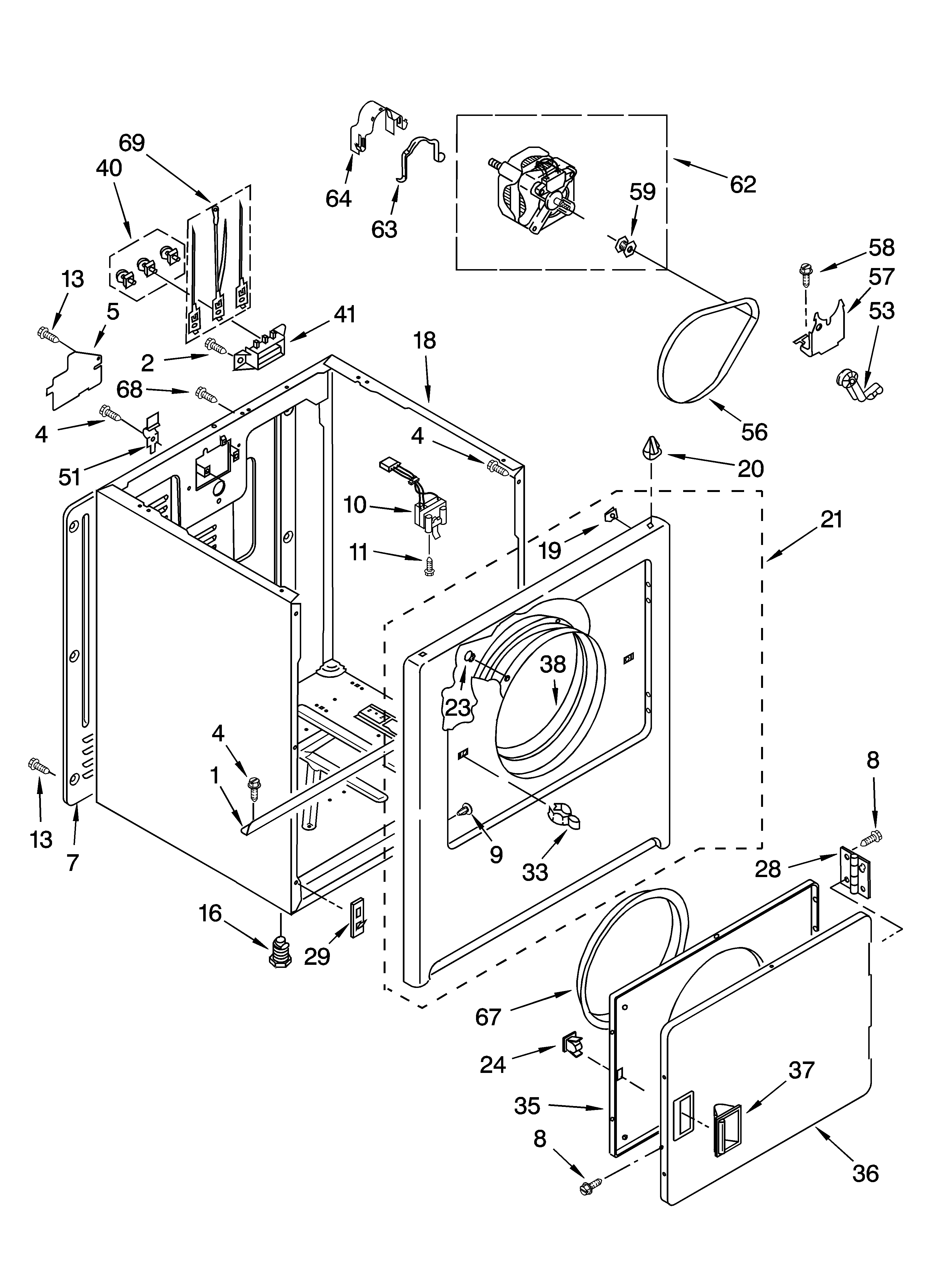 Estate EED4300TQ0 cabinet parts diagram
