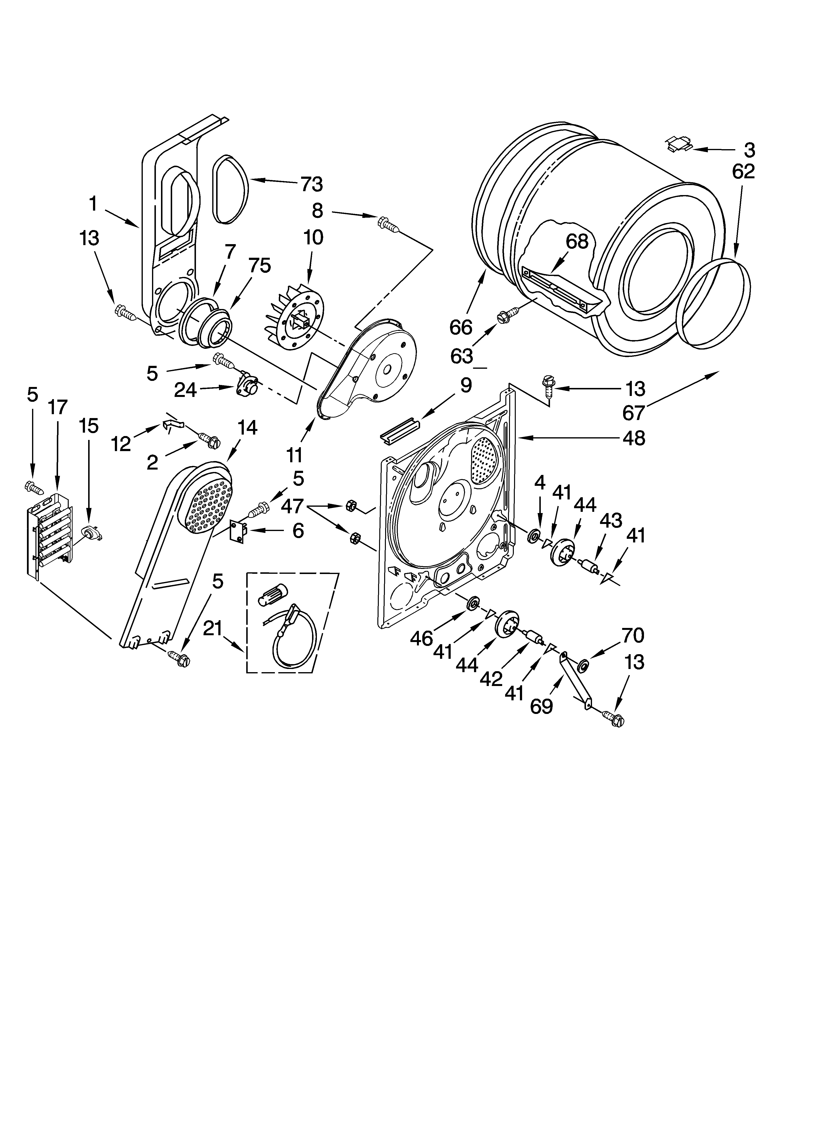 Estate EED4300TQ0 bulkhead parts, optional parts (not included) diagram