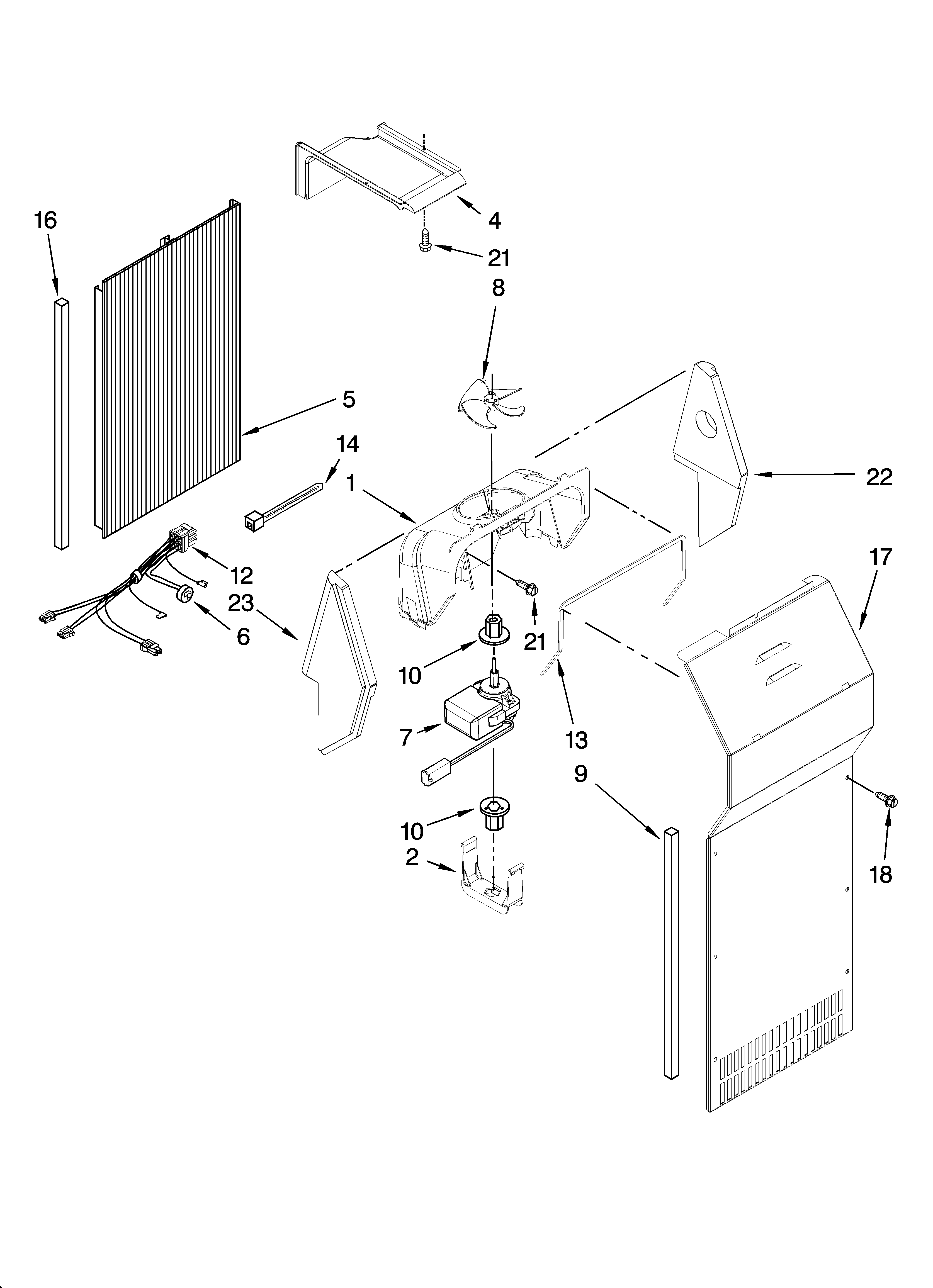 Whirlpool ED2JHAXTQ00 air flow parts, optional parts (not included) diagram