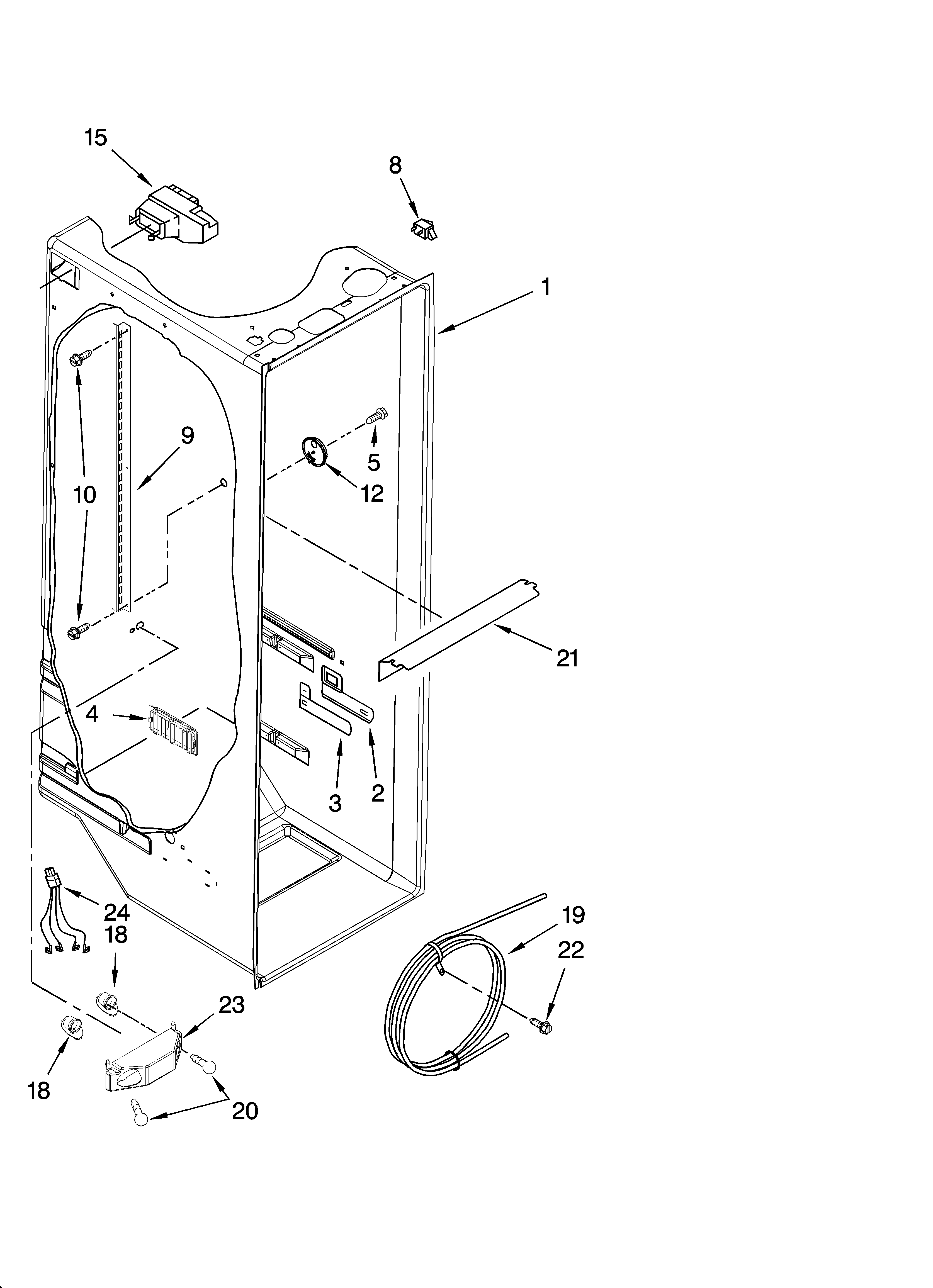 Whirlpool GD5NVAXSB00 refrigerator liner parts diagram