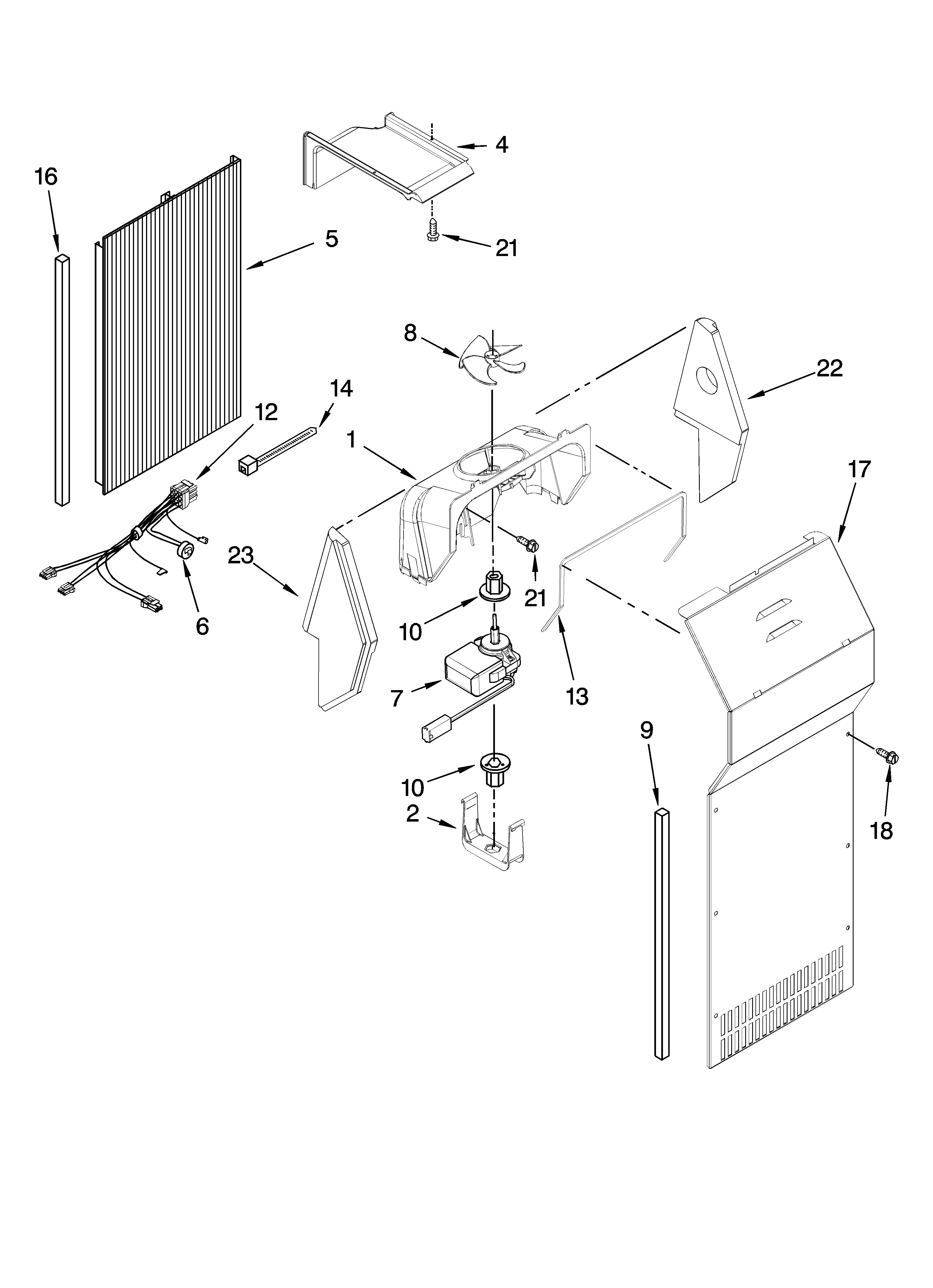 Whirlpool GS5SHAXTL00 air flow parts diagram