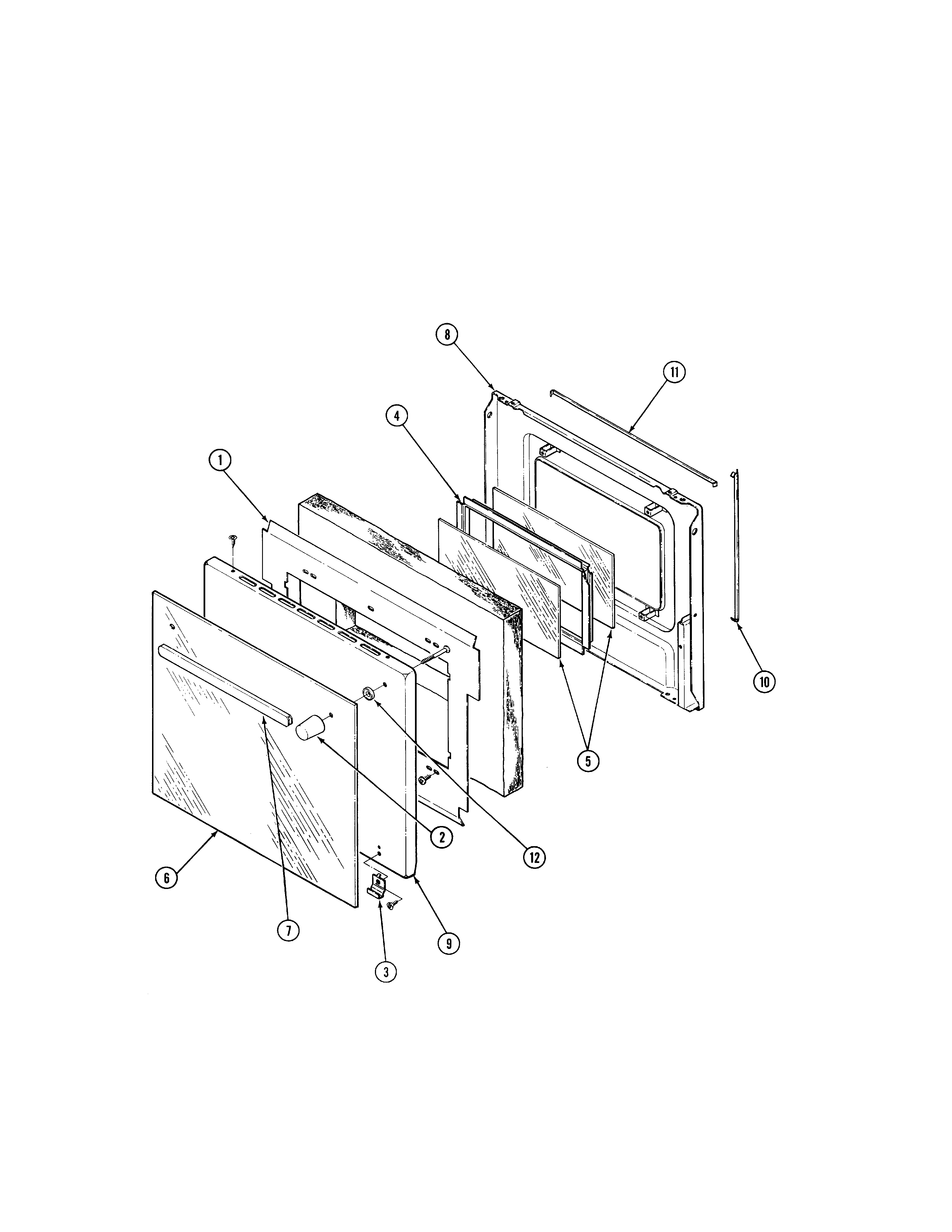 Jenn-Air W210 lower door diagram