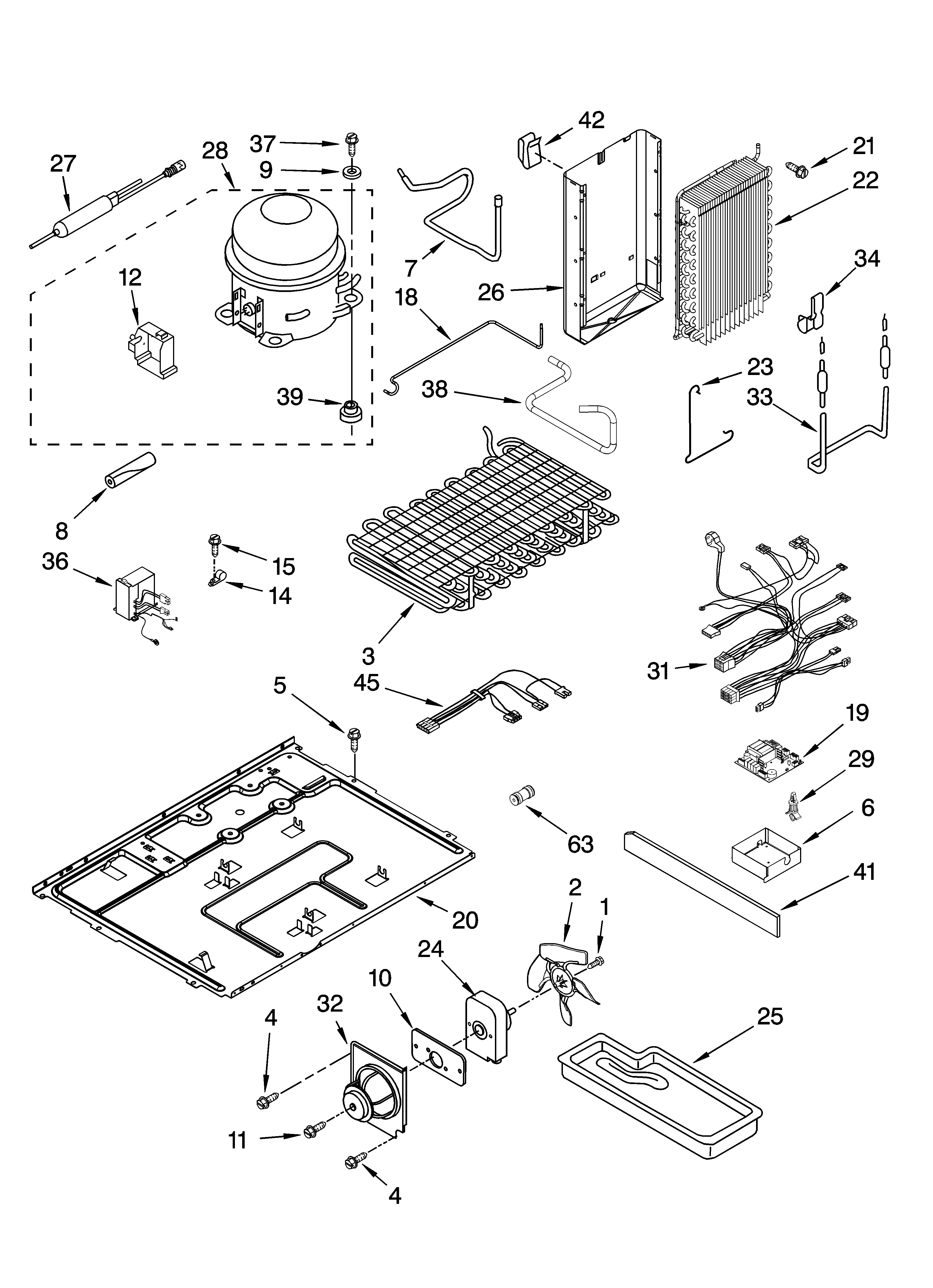KitchenAid KSCS25FSWH01 unit parts diagram