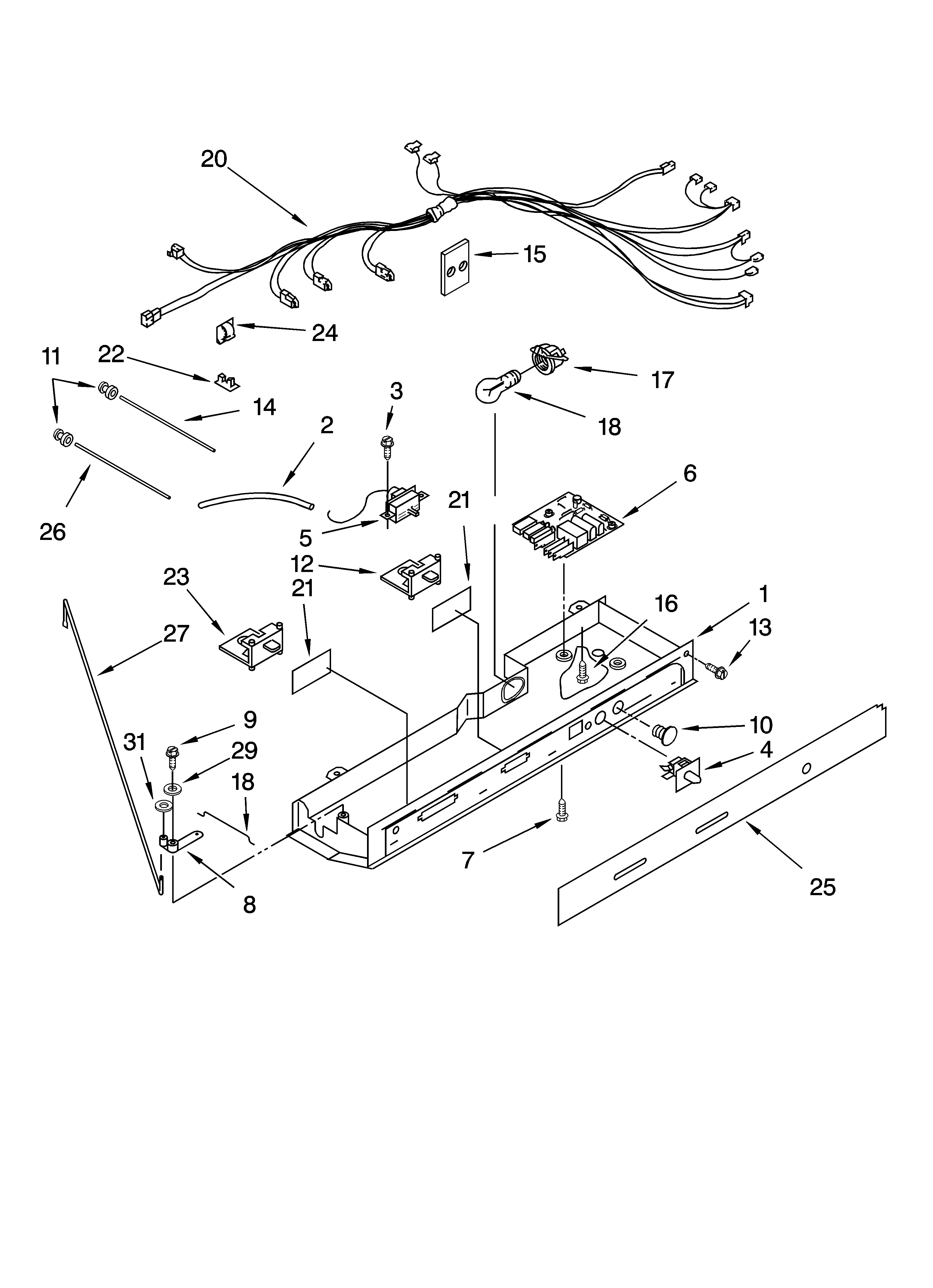 KitchenAid KSRX22FTWH00 control parts, optional parts (not included) diagram