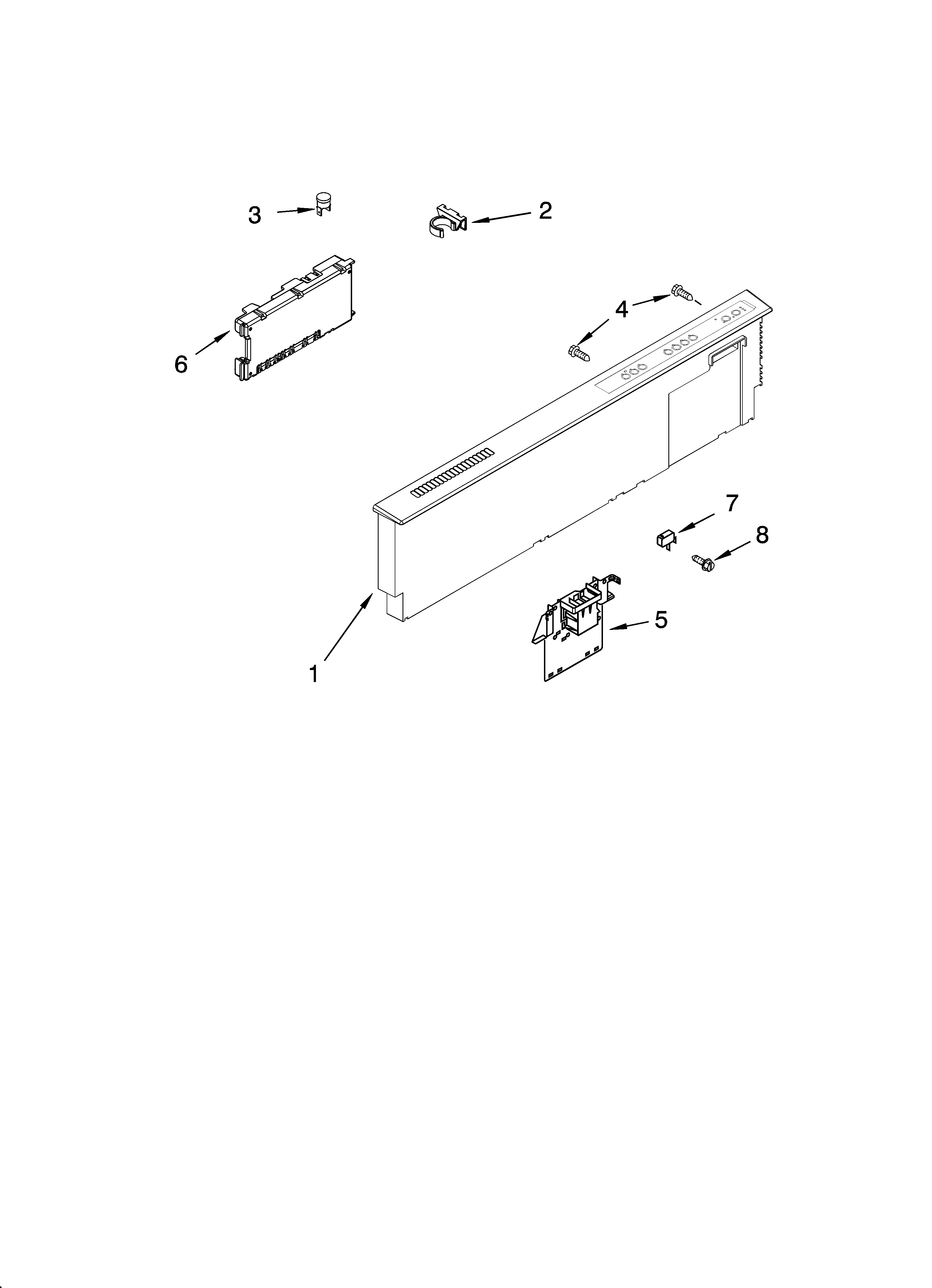 KitchenAid KUDI02FRWH4 control panel parts diagram