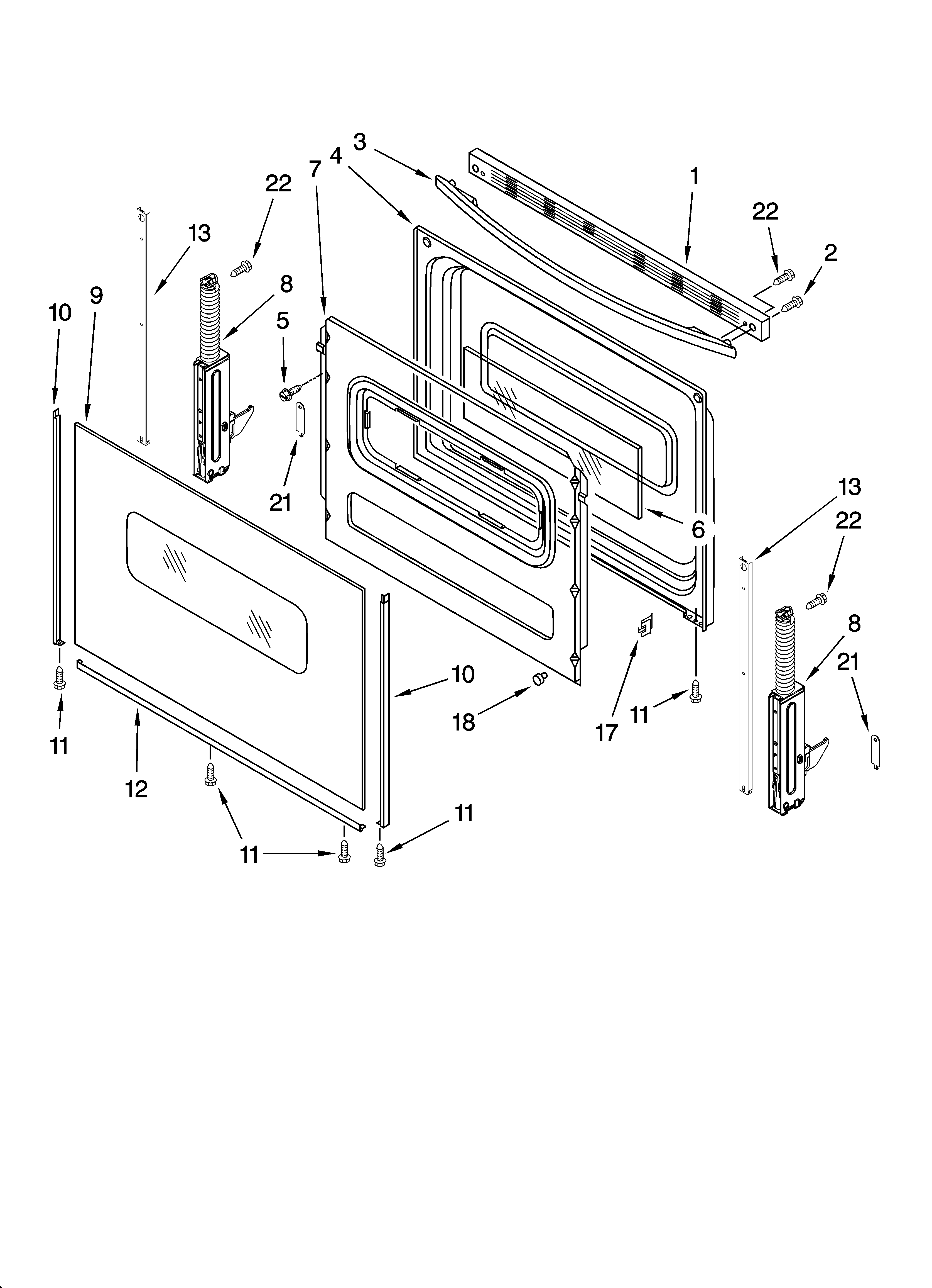 Whirlpool RF114PXST1 door parts, optional parts (not included) diagram
