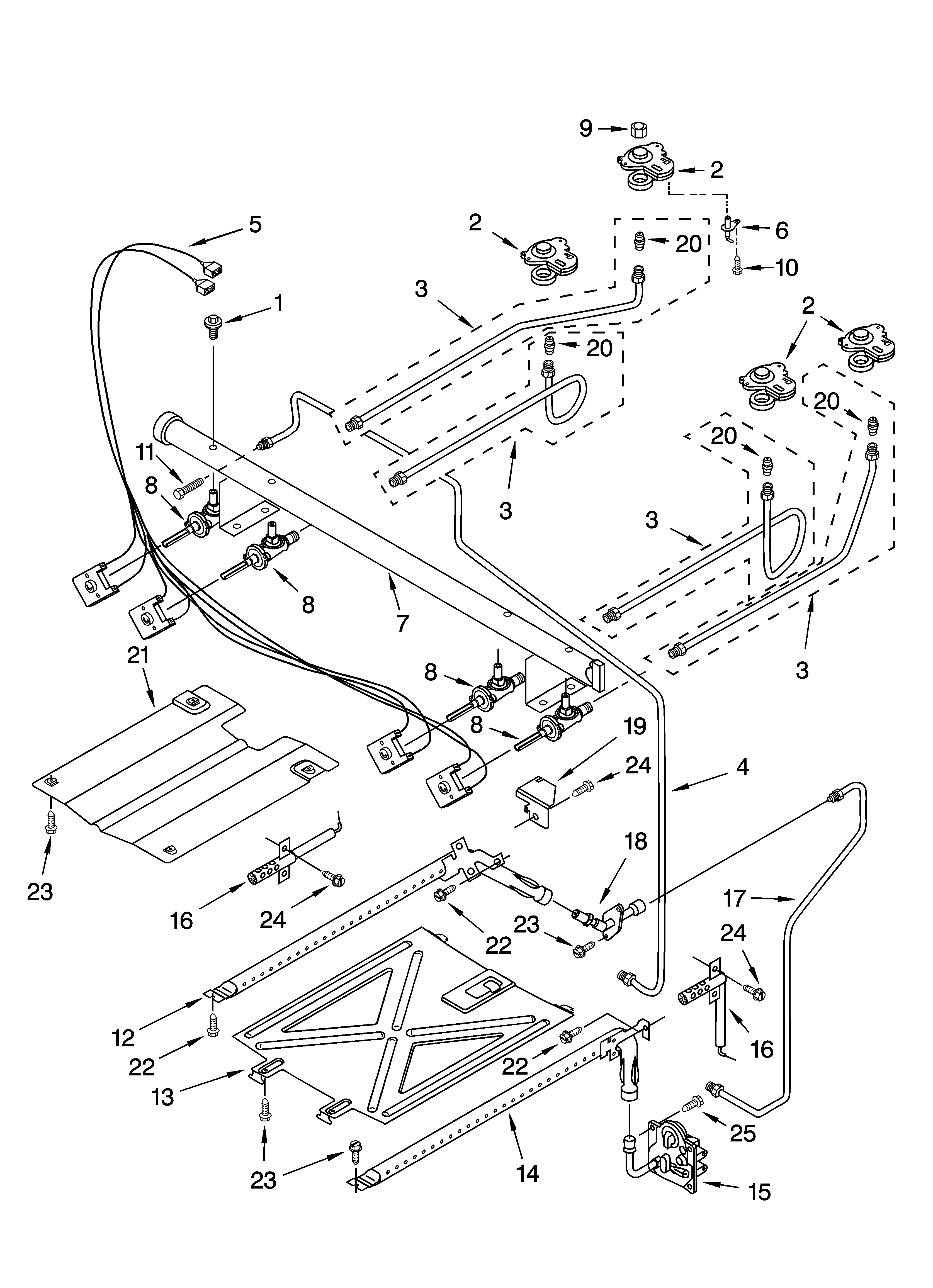 Whirlpool SF262LXSW1 manifold parts diagram